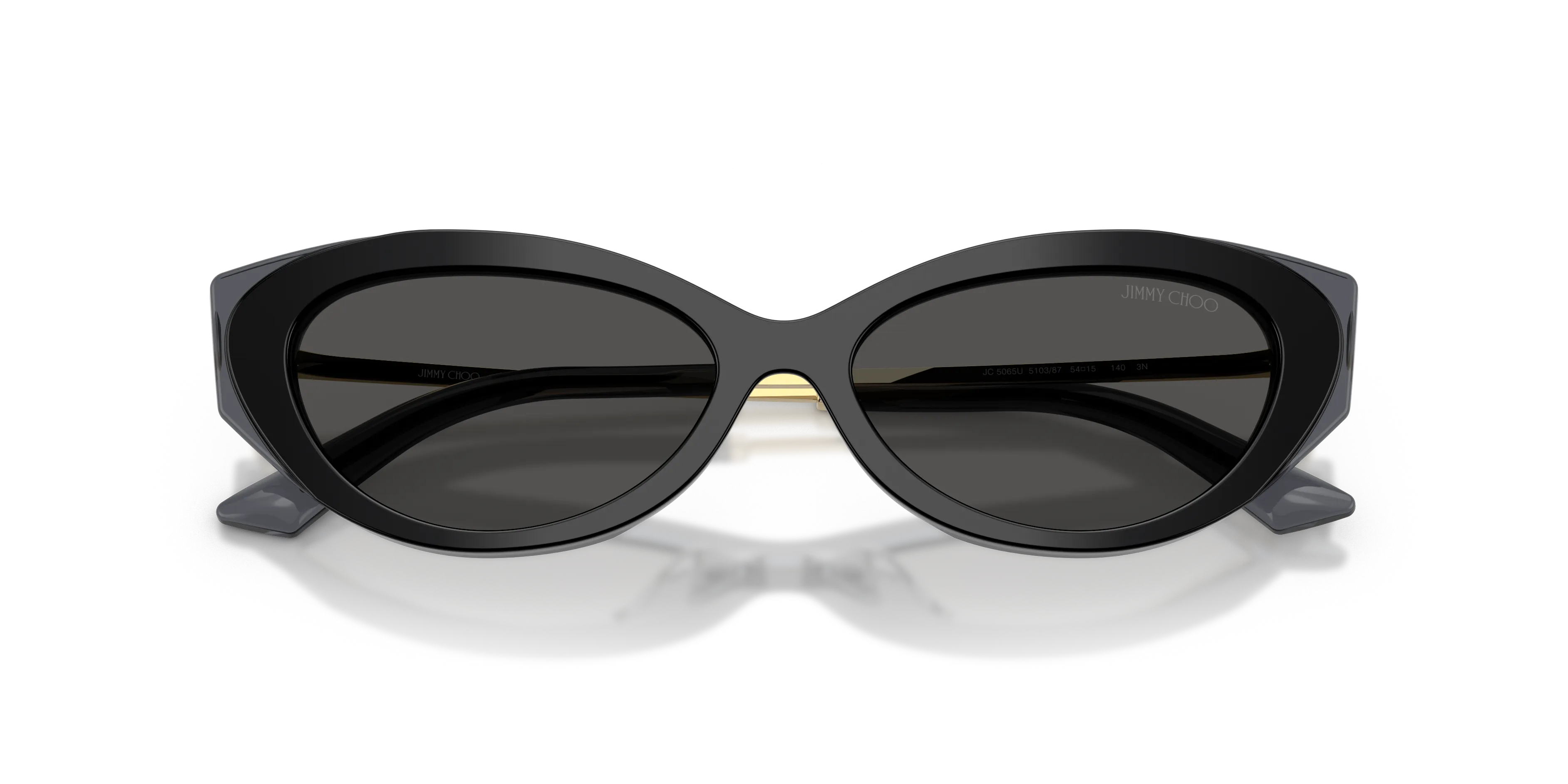 Jimmy Choo JC5065U 510387 Occhiali da sole Acetato Nero Grigio Cat Eye Normale - immagine 2