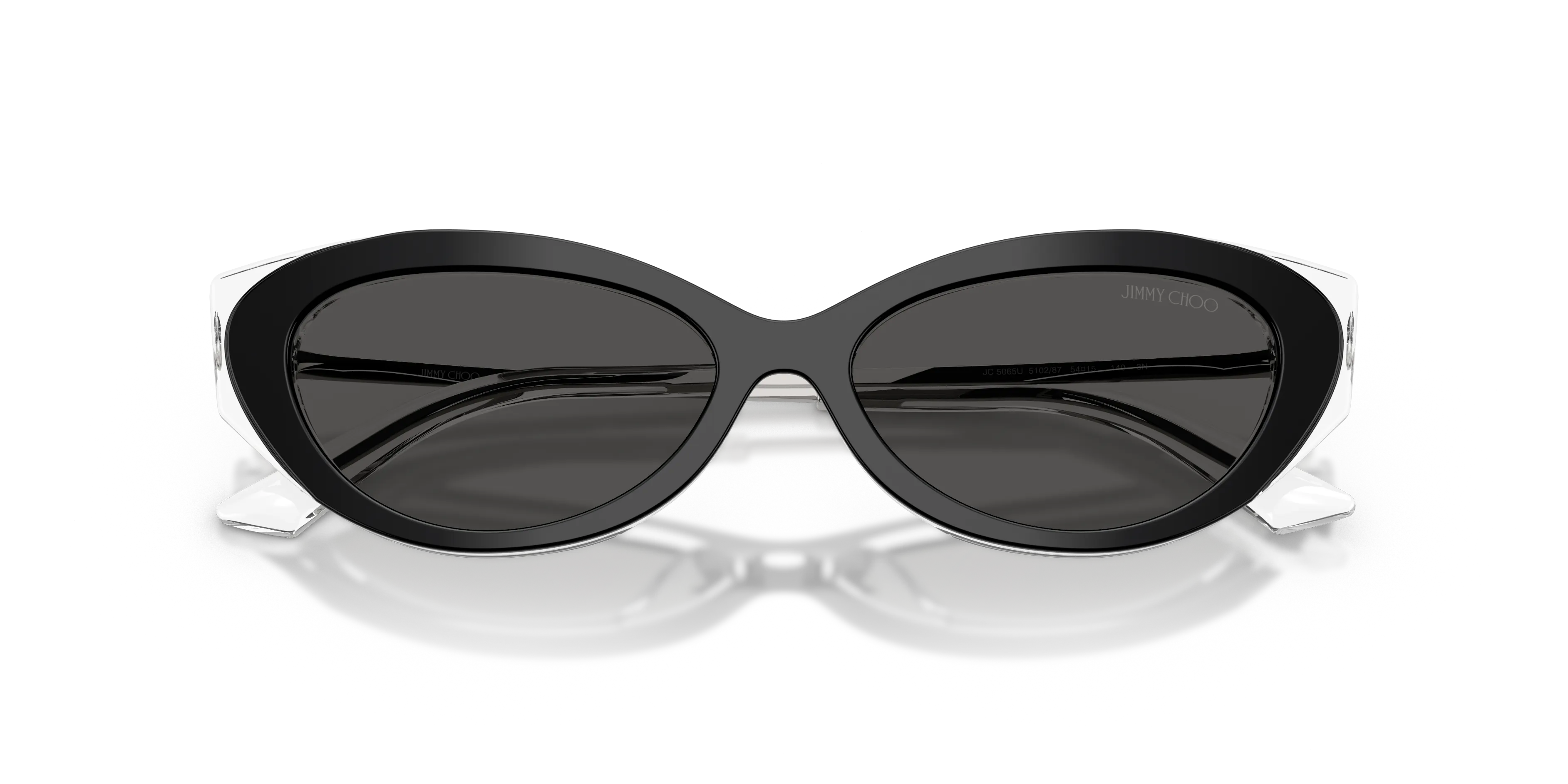 Jimmy Choo JC5065U 510287 Occhiali da sole Acetato Nero Grigio Cat Eye Normale - immagine 2