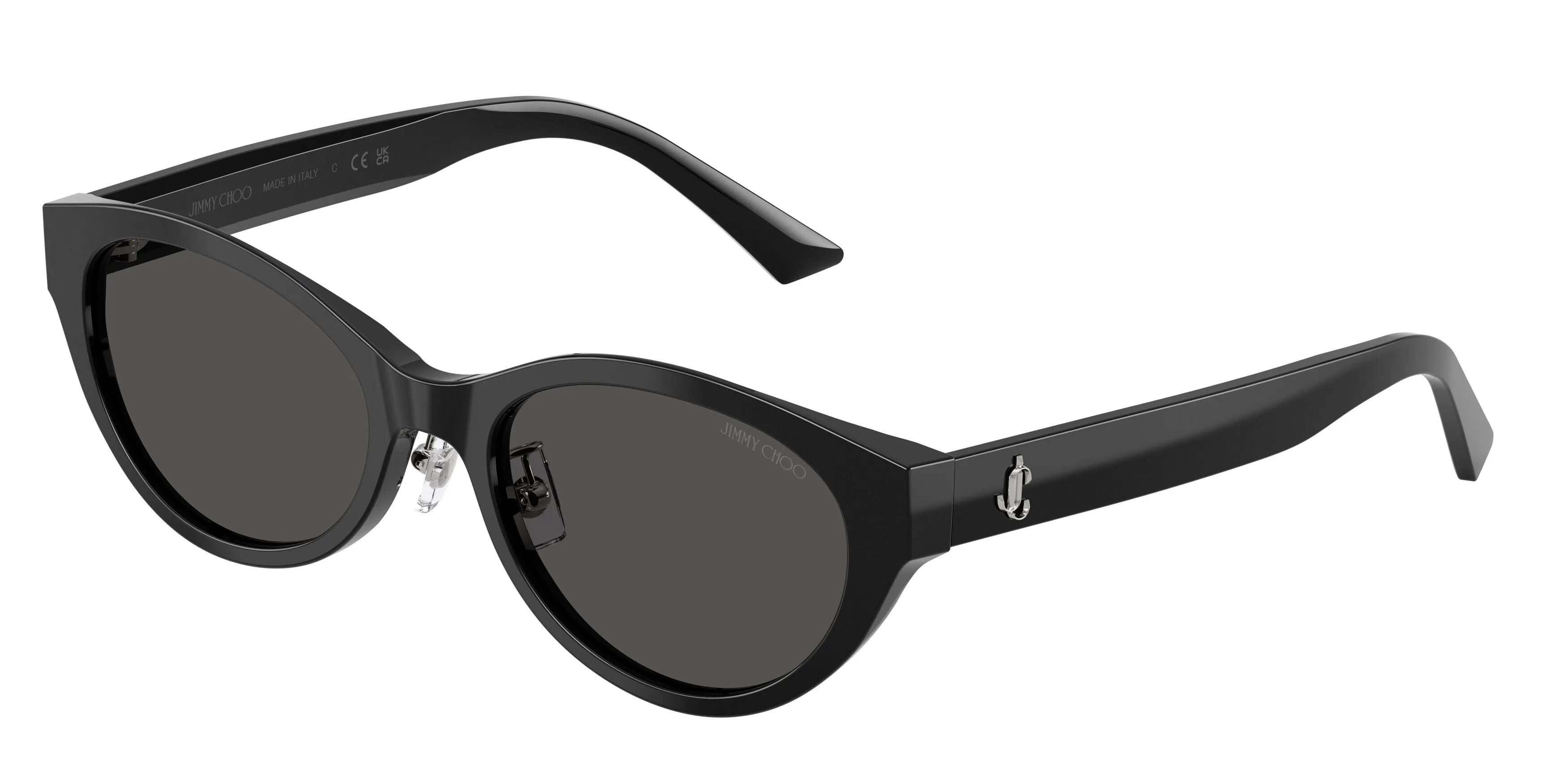 Jimmy Choo JC5064D 500087 Occhiali da sole Acetato Nero Grigio Rotonda Normale - immagine 1