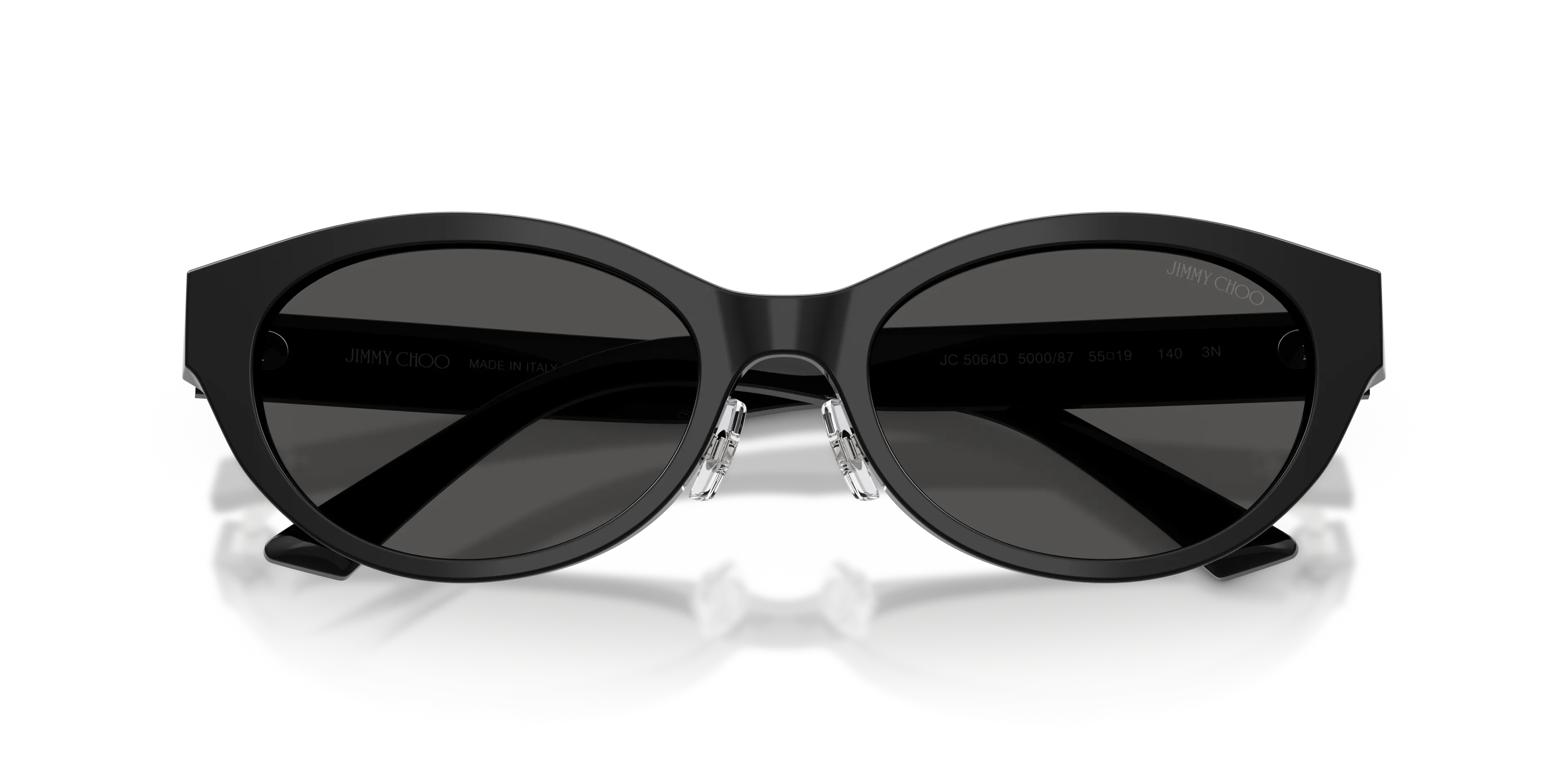 Jimmy Choo JC5064D 500087 Occhiali da sole Acetato Nero Grigio Rotonda Normale - immagine 2