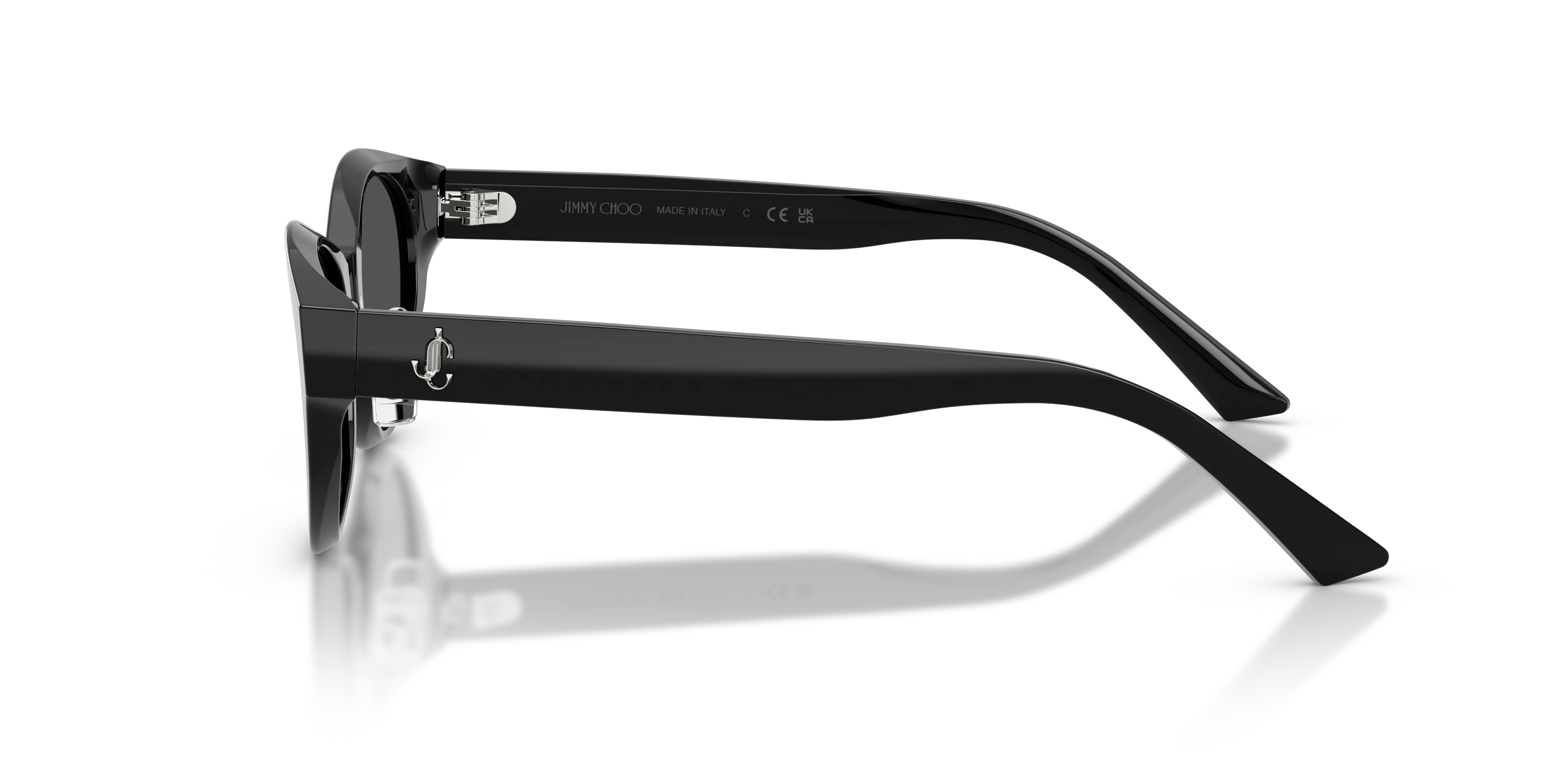 Jimmy Choo JC5064D 500087 Occhiali da sole Acetato Nero Grigio Rotonda Normale - immagine 4