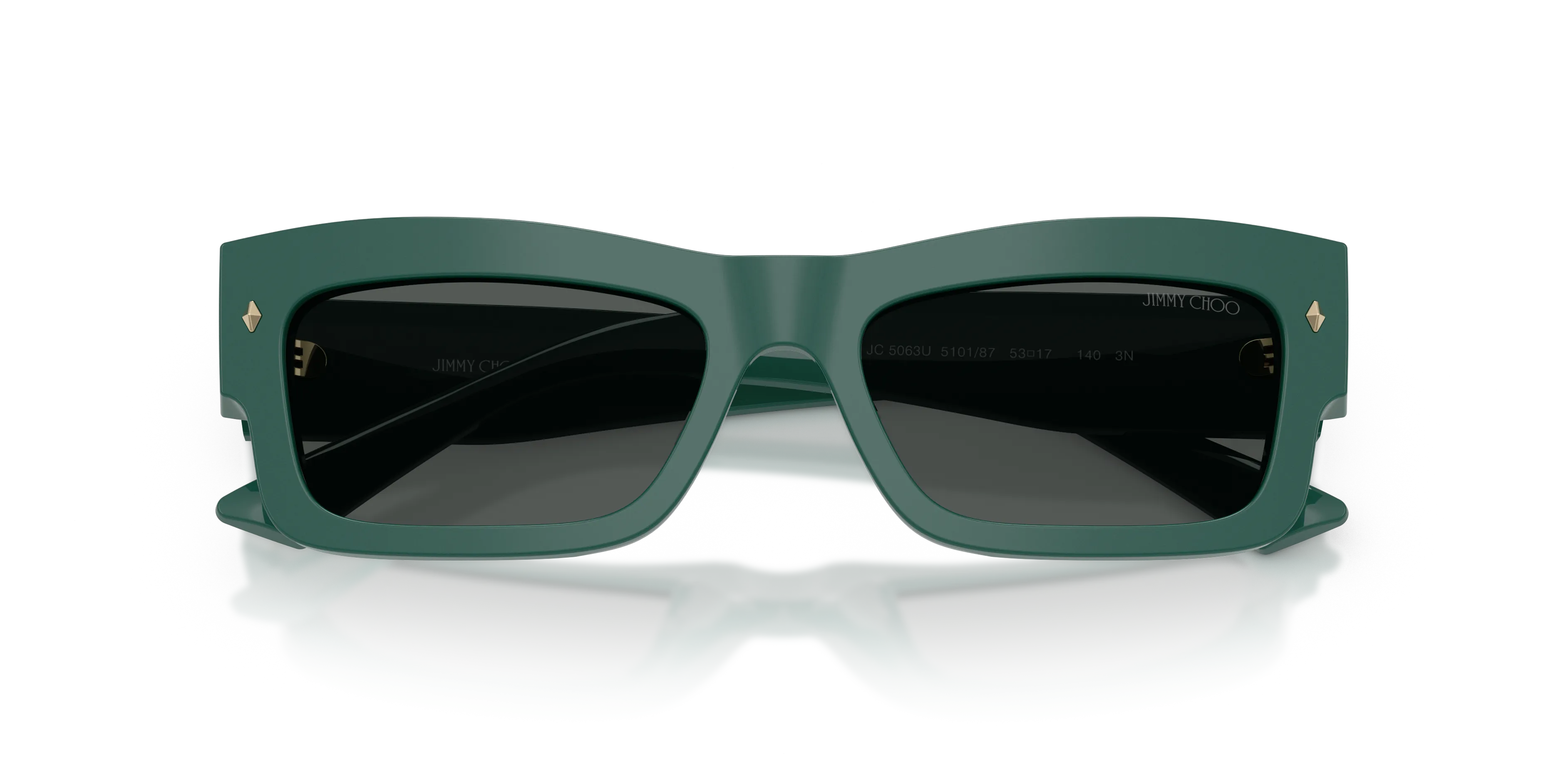 Jimmy Choo JC5063U 510187 Occhiali da sole Acetato Verde Grigio Squadrata Normale - immagine 2