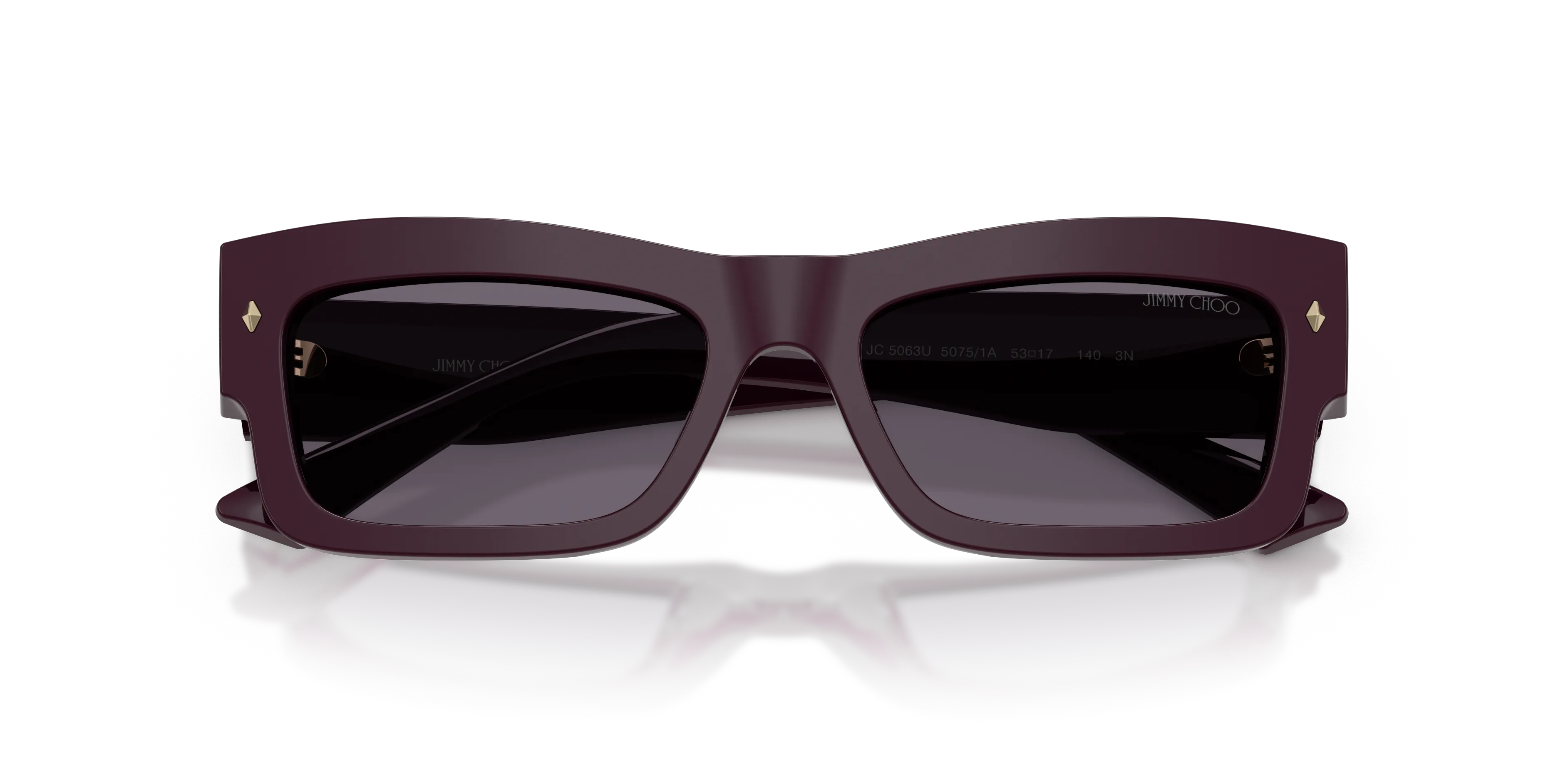 Jimmy Choo JC5063U 50751A Occhiali da sole Acetato Viola Viola Squadrata Normale - immagine 2