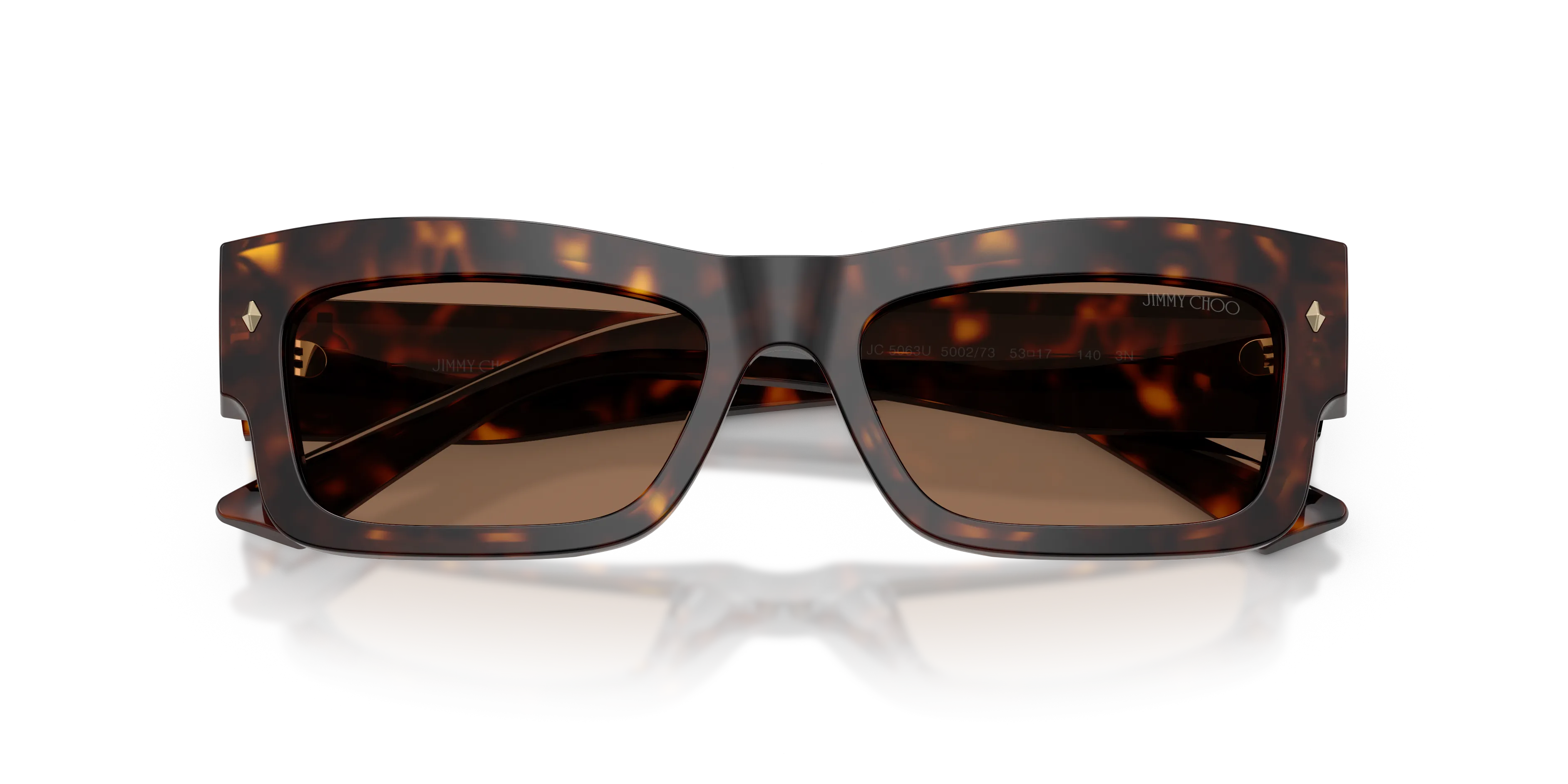 Jimmy Choo JC5063U 500273 Occhiali da sole Acetato Tartaruga Marrone Squadrata Normale - immagine 2