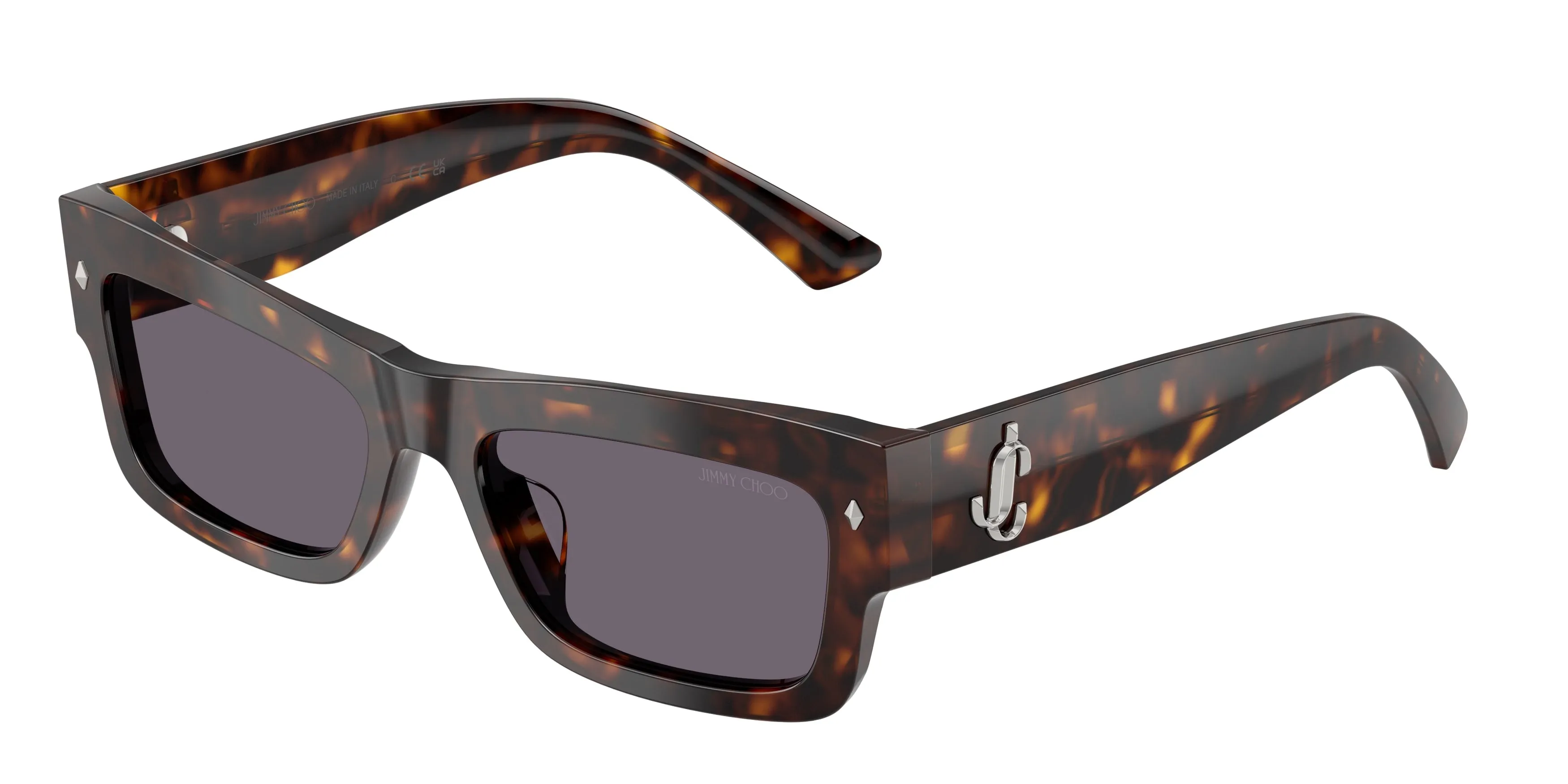 Jimmy Choo JC5063U 50021A Occhiali da sole Acetato Tartaruga Viola Squadrata Normale - immagine 1