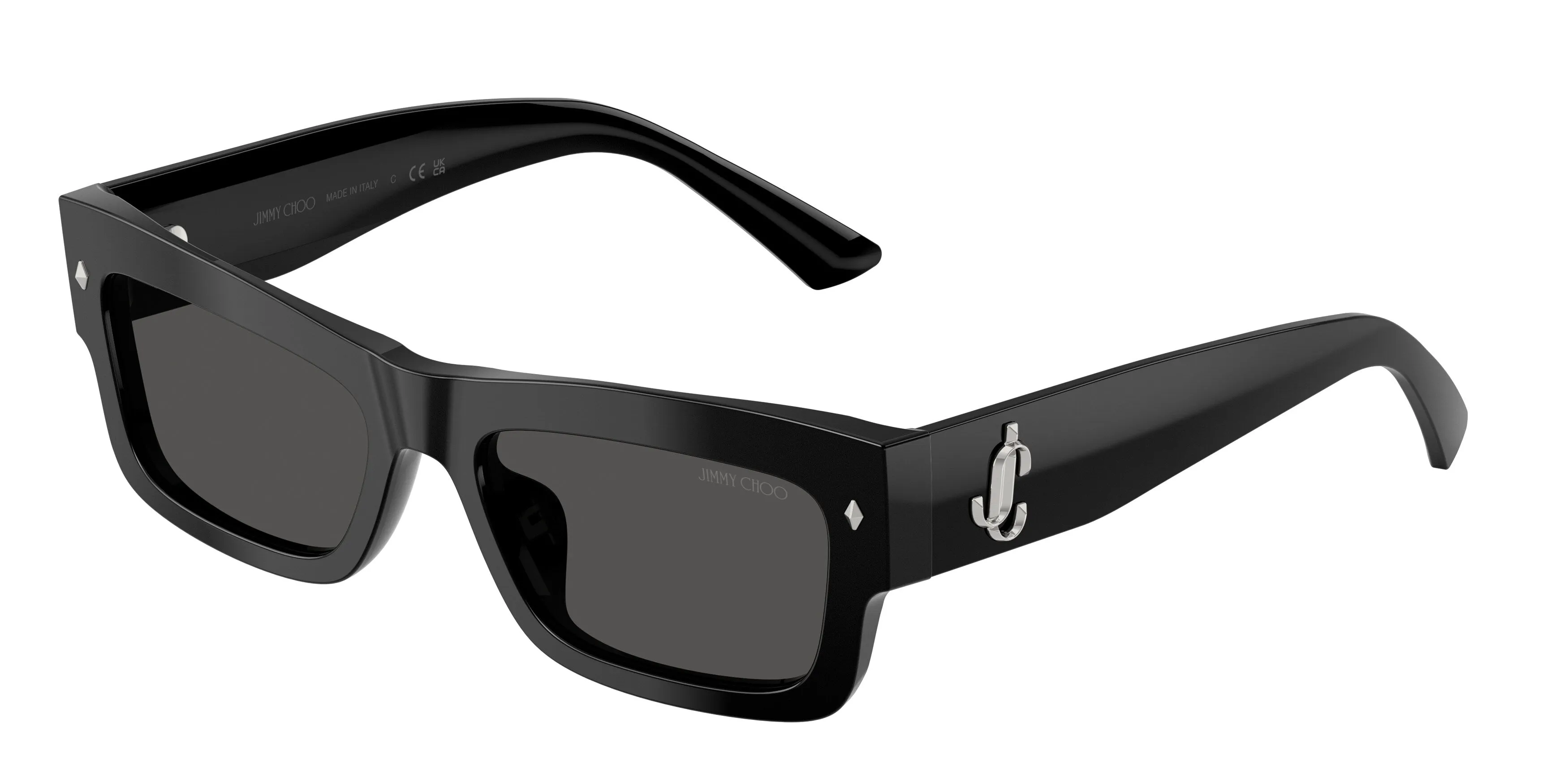 Jimmy Choo JC5063U 500087 Occhiali da sole Acetato Nero Grigio Squadrata Normale - immagine 1