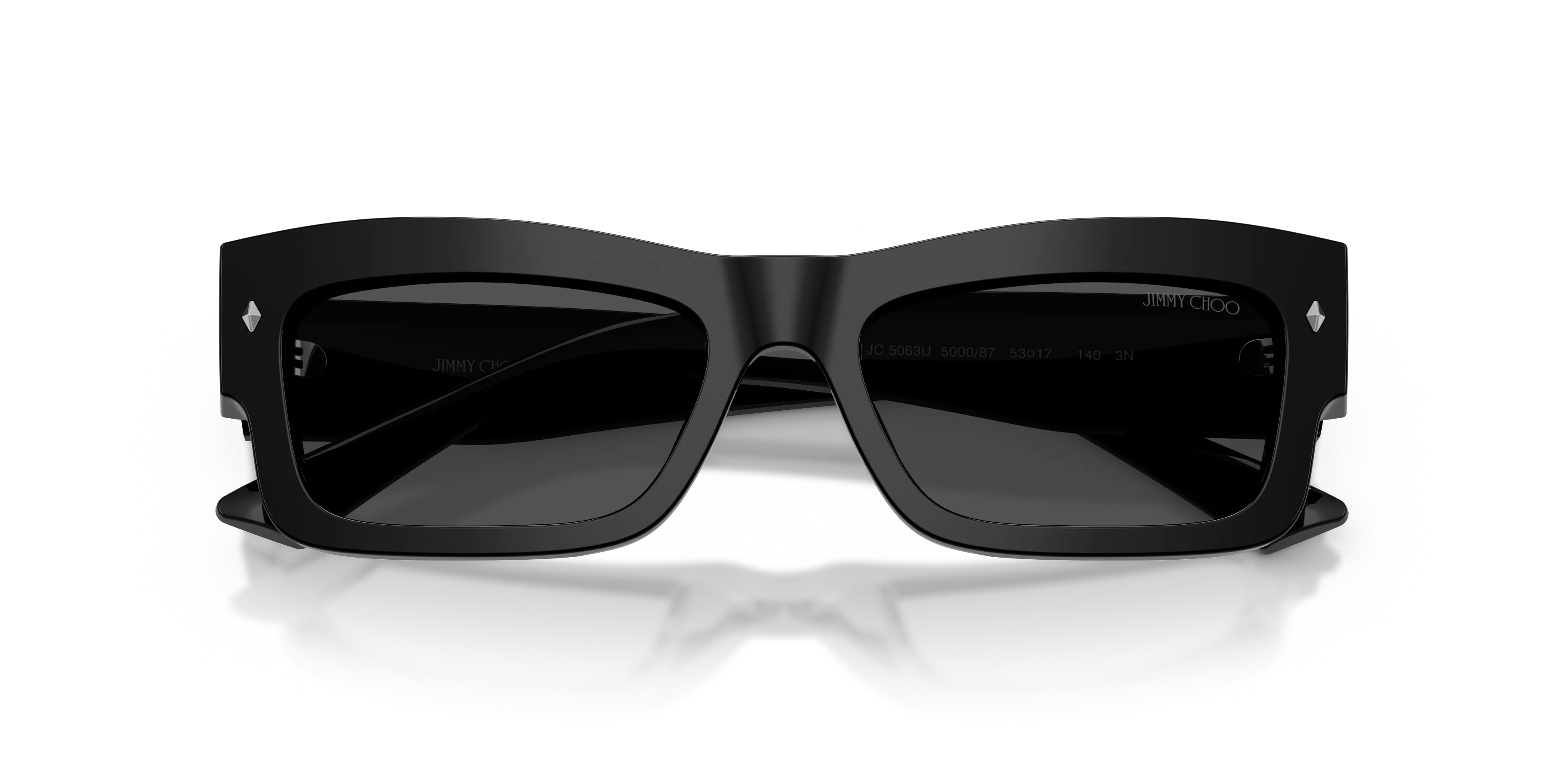 Jimmy Choo JC5063U 500087 Occhiali da sole Acetato Nero Grigio Squadrata Normale - immagine 2