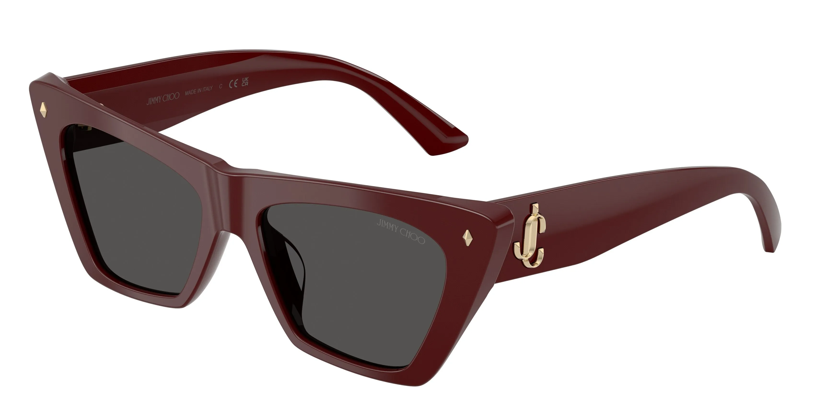 Jimmy Choo JC5062U 505787 Occhiali da sole Acetato Rosso Grigio Cat Eye Normale - immagine 1
