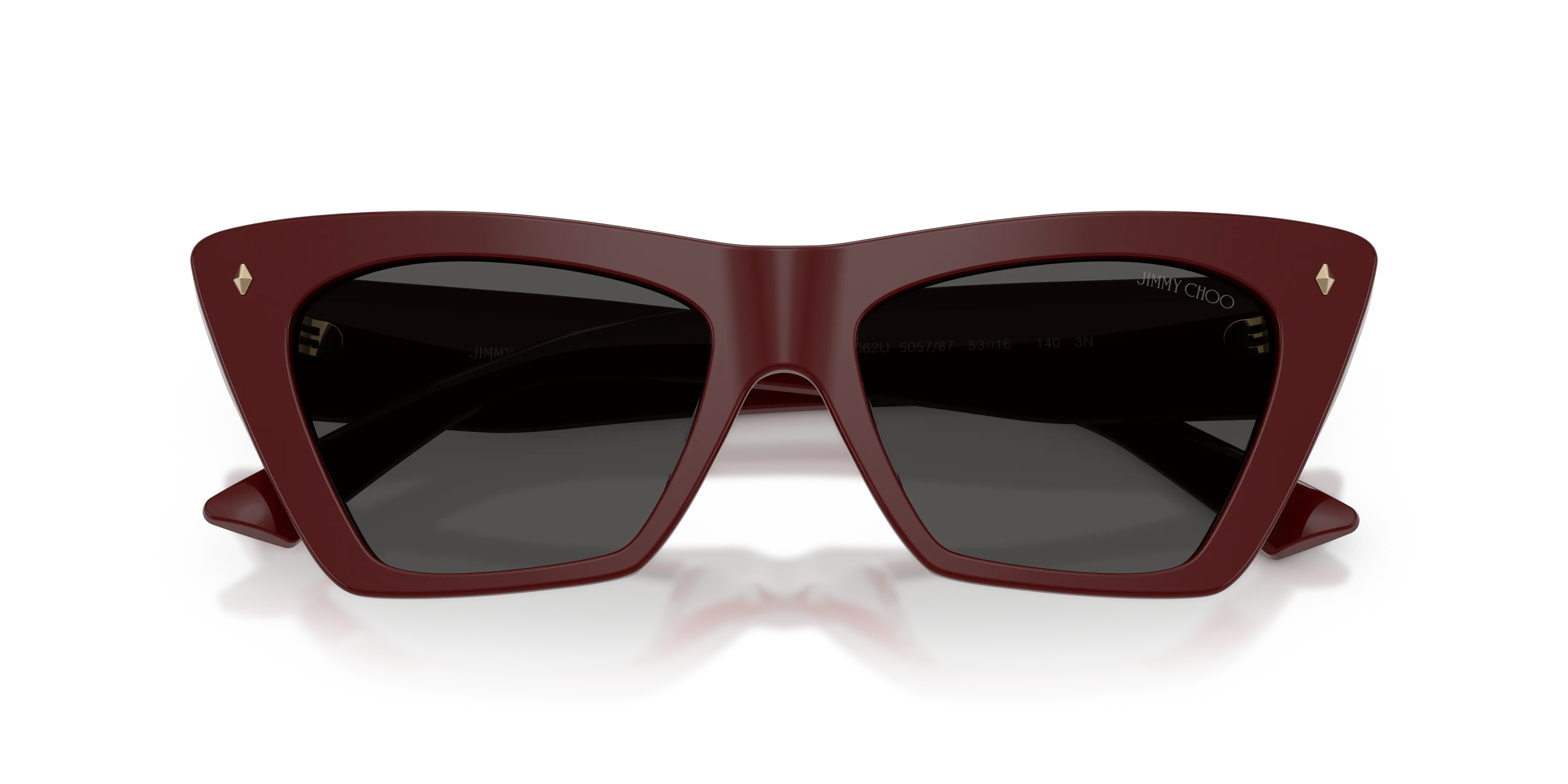 Jimmy Choo JC5062U 505787 Occhiali da sole Acetato Rosso Grigio Cat Eye Normale - immagine 2