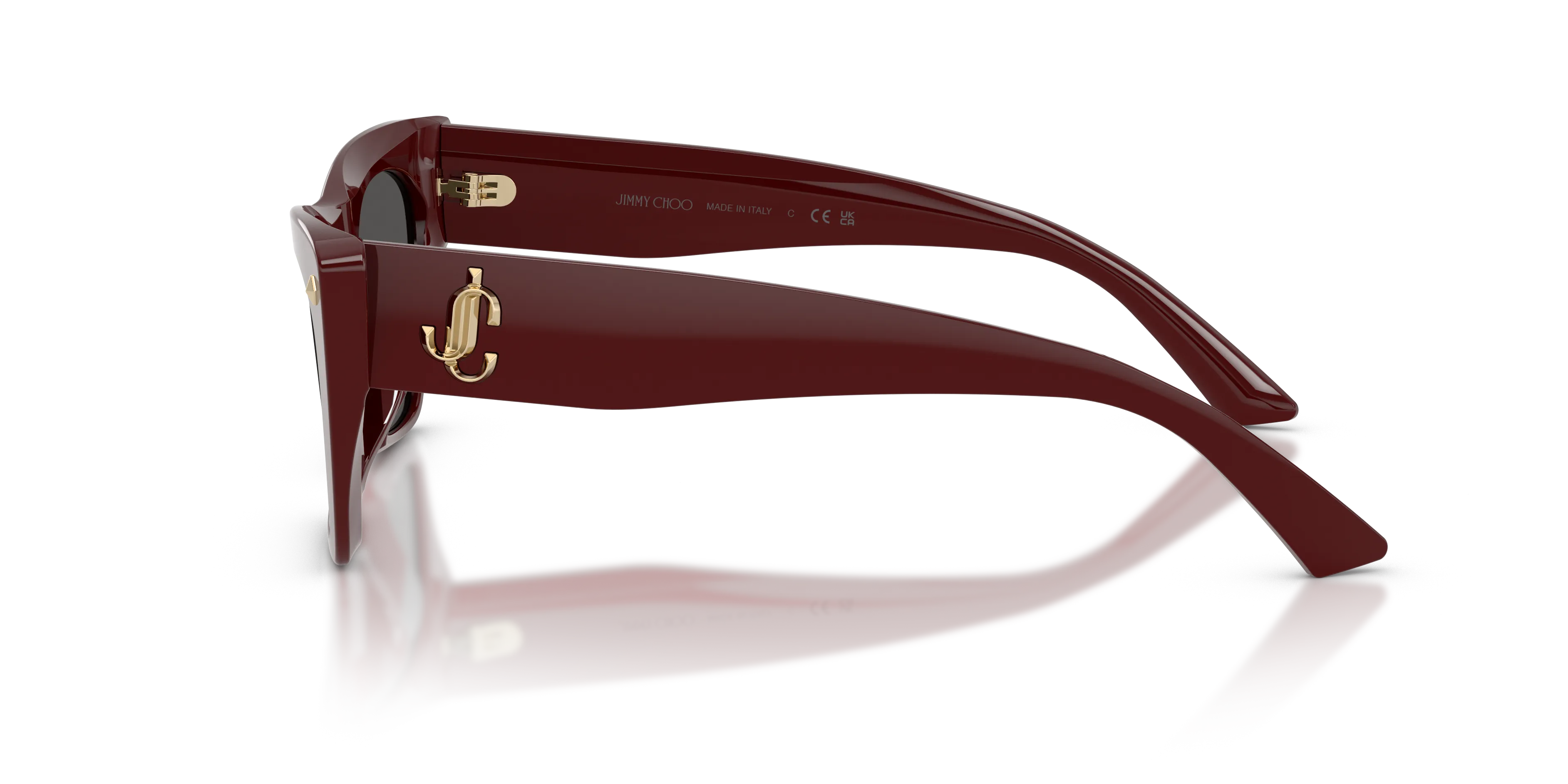 Jimmy Choo JC5062U 505787 Occhiali da sole Acetato Rosso Grigio Cat Eye Normale - immagine 4