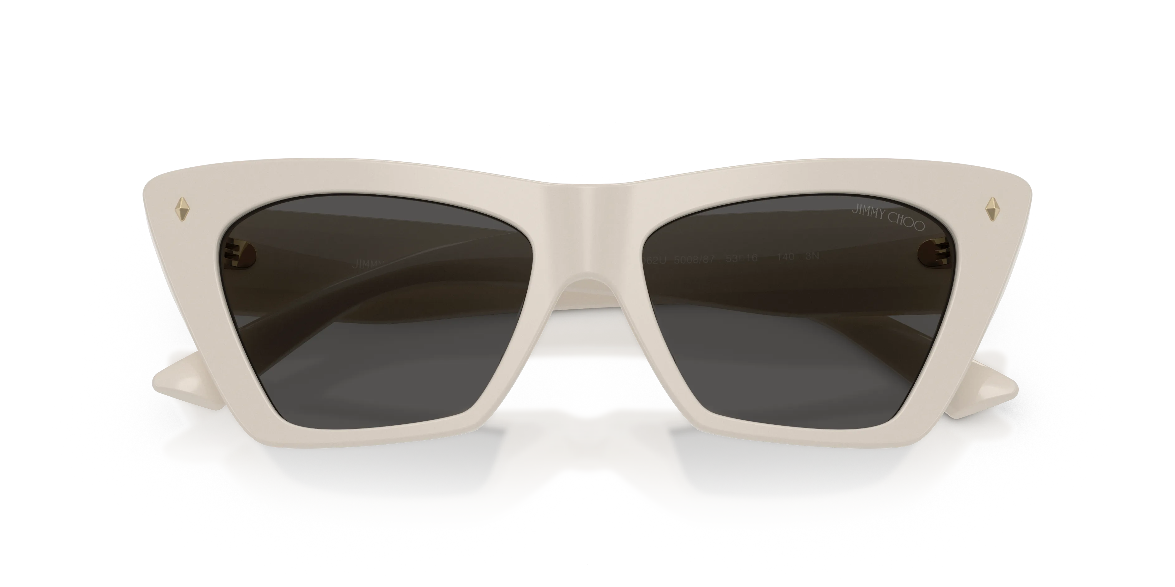 Jimmy Choo JC5062U 500887 Occhiali da sole Acetato Bianco Grigio Cat Eye Normale - immagine 2