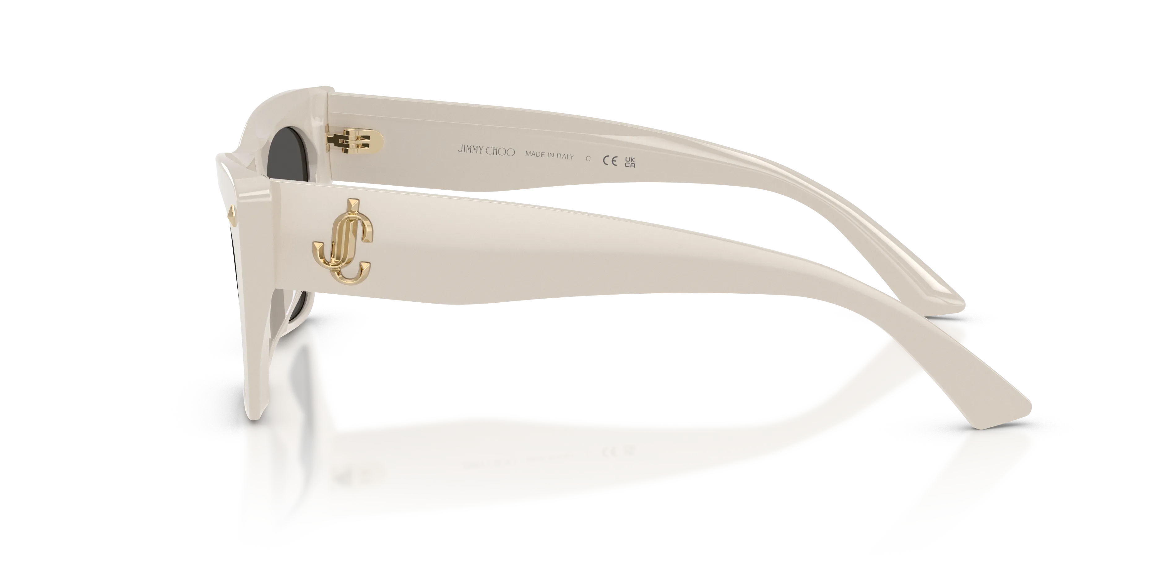 Jimmy Choo JC5062U 500887 Occhiali da sole Acetato Bianco Grigio Cat Eye Normale - immagine 4