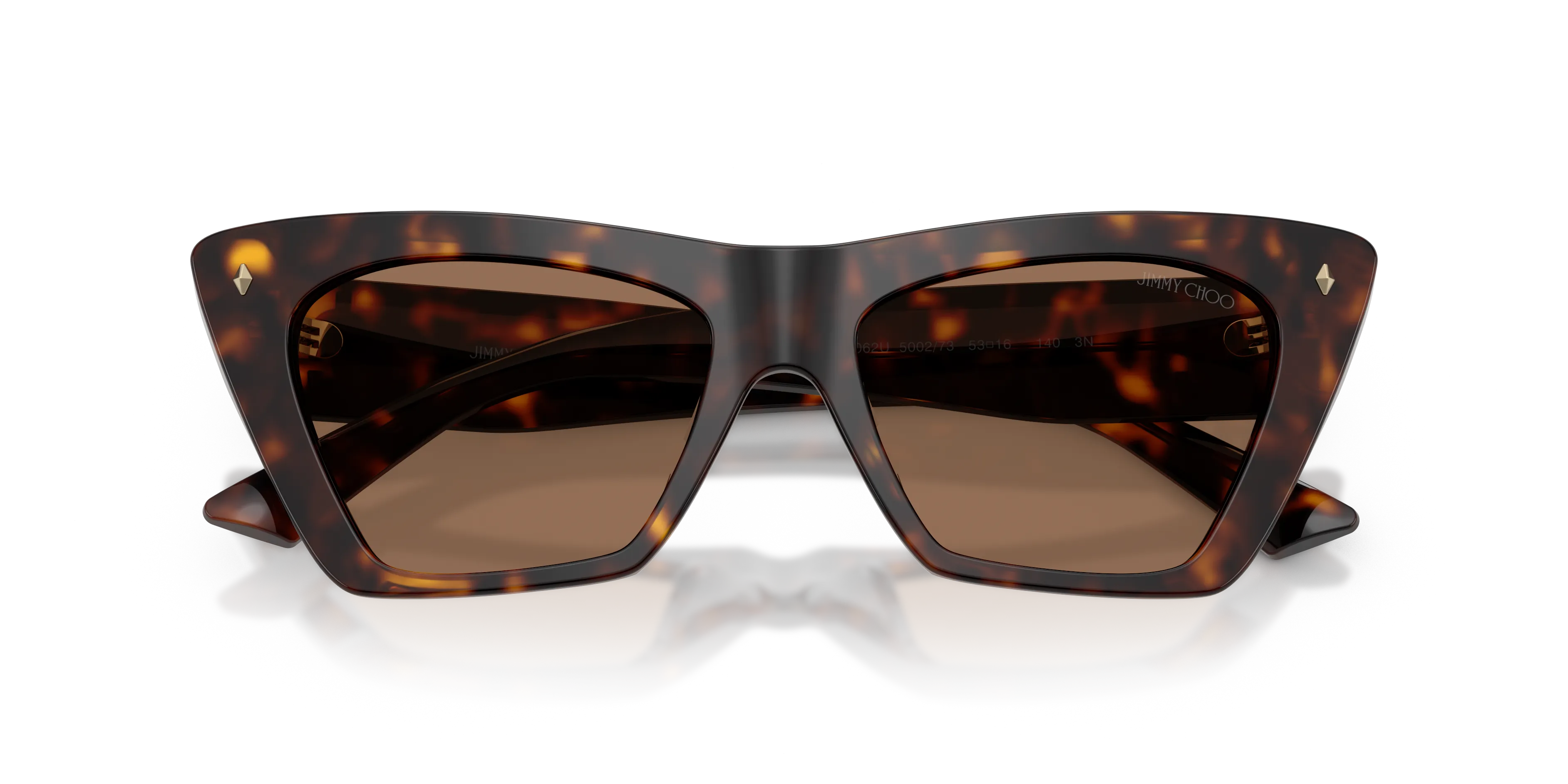 Jimmy Choo JC5062U 500273 Occhiali da sole Acetato Tartaruga Marrone Cat Eye Normale - immagine 2