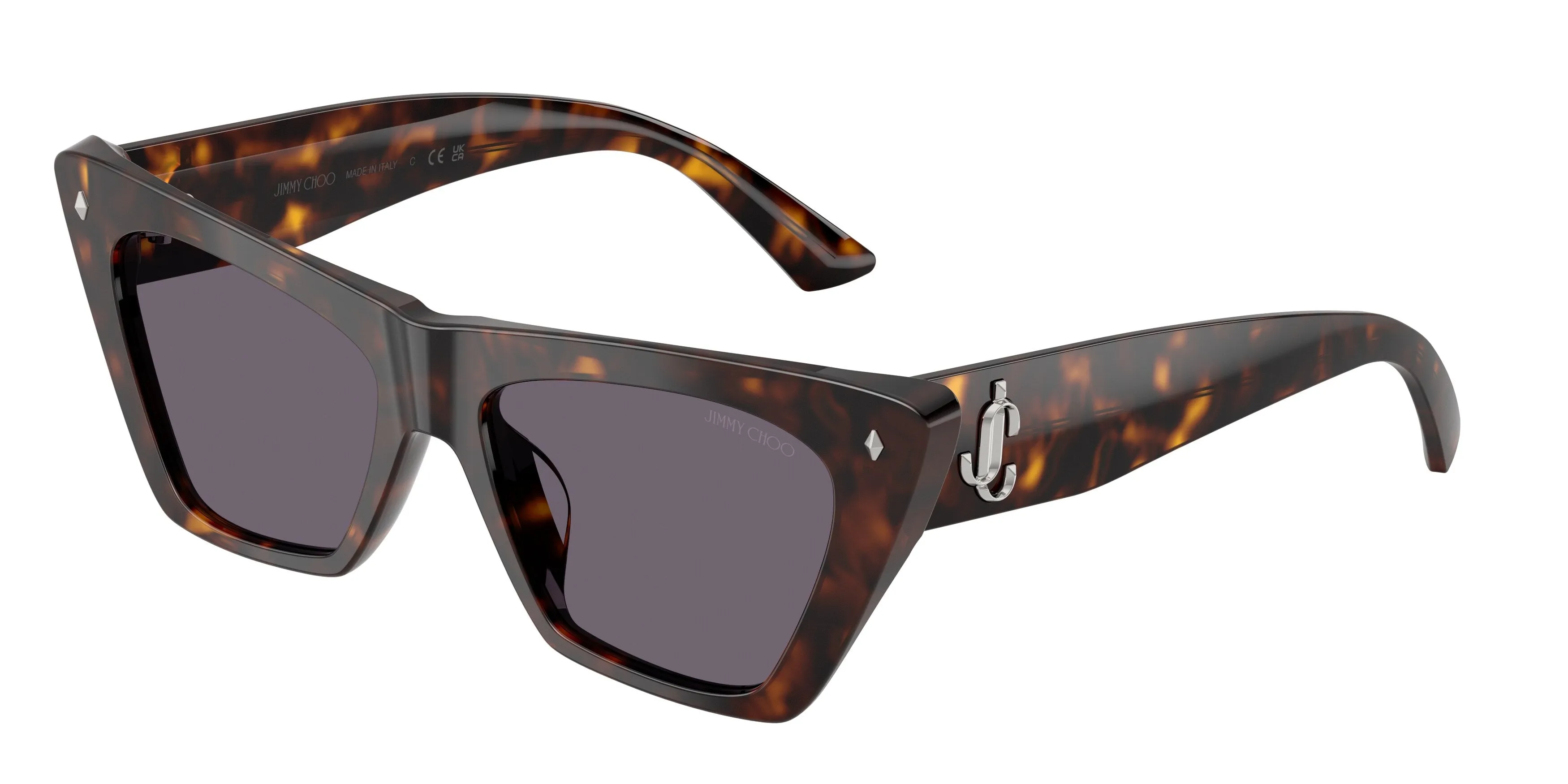 Jimmy Choo JC5062U 50021A Occhiali da sole Acetato Tartaruga Viola Cat Eye Normale - immagine 1