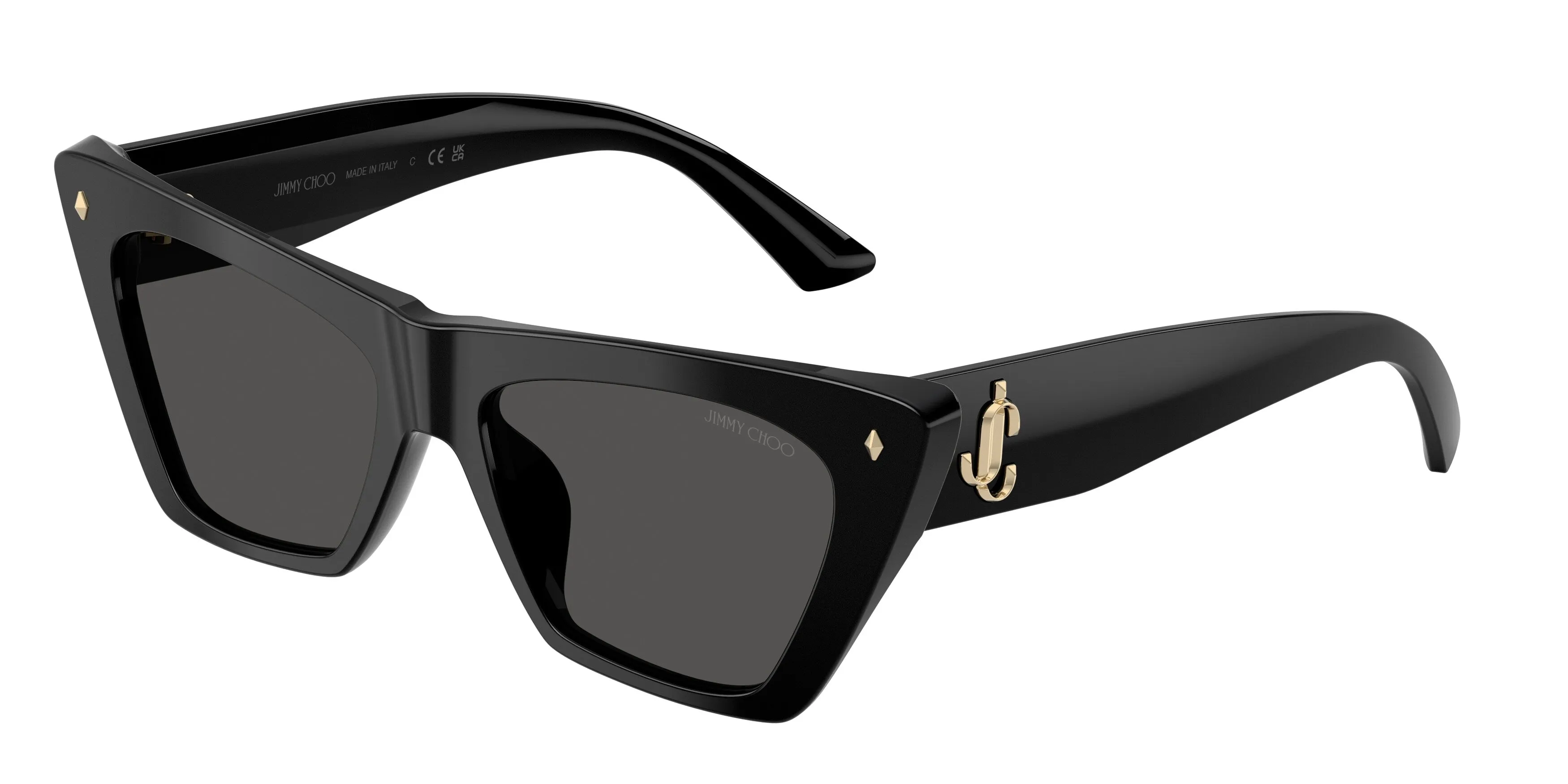 Jimmy Choo JC5062U 500087 Occhiali da sole Acetato Nero Grigio Cat Eye Normale - immagine 1