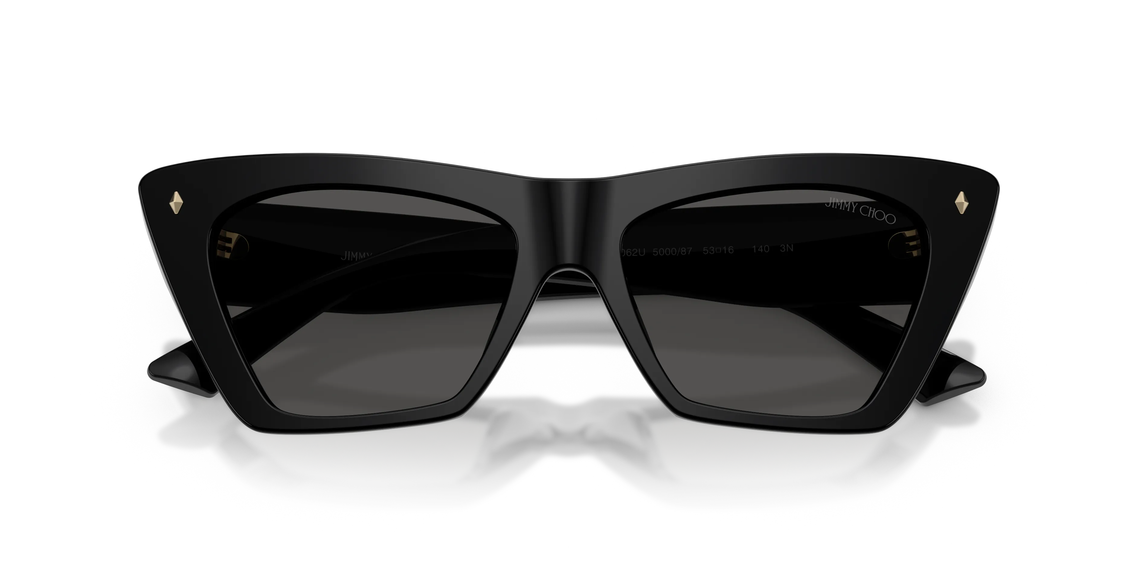 Jimmy Choo JC5062U 500087 Occhiali da sole Acetato Nero Grigio Cat Eye Normale - immagine 2