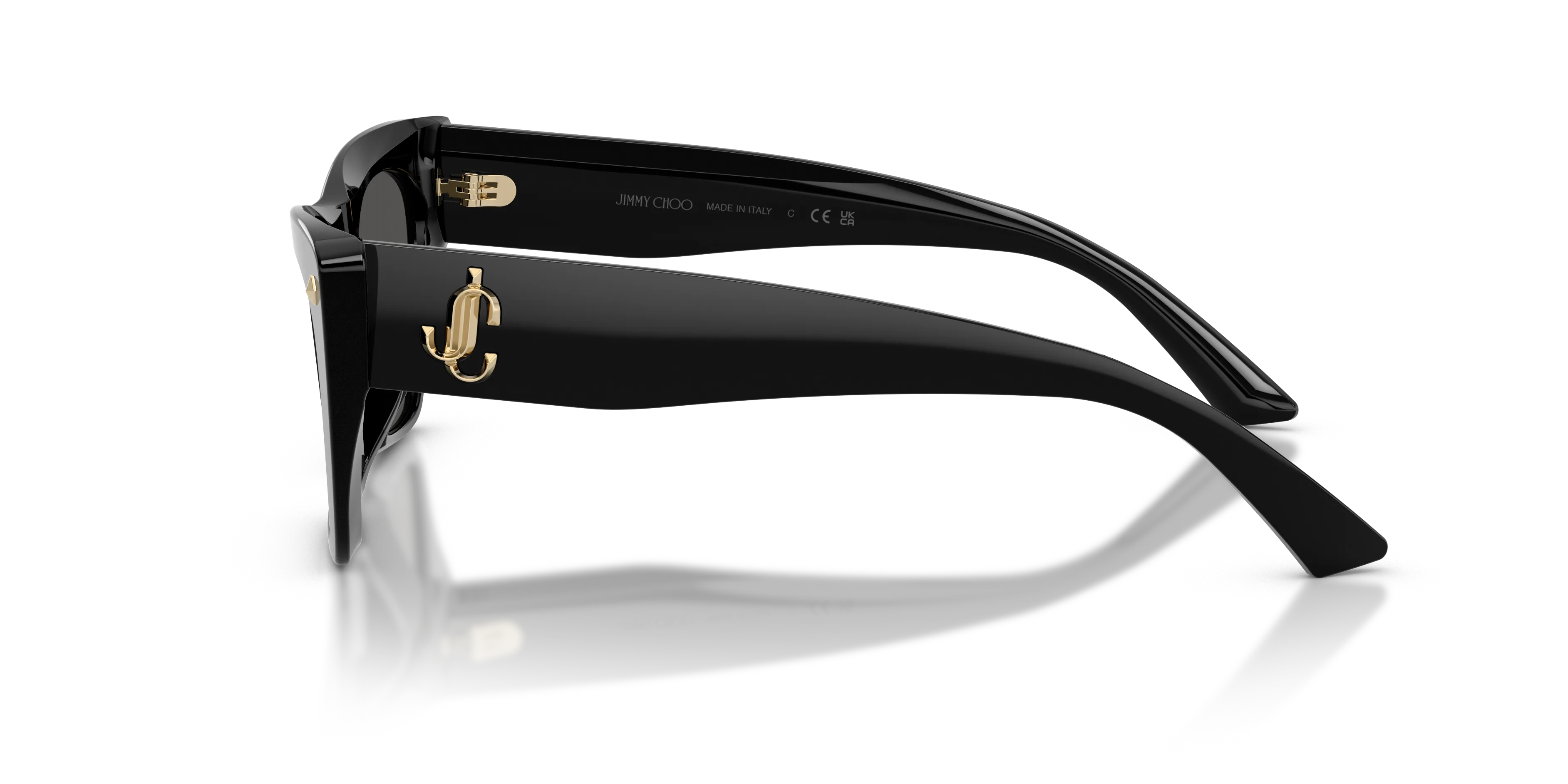 Jimmy Choo JC5062U 500087 Occhiali da sole Acetato Nero Grigio Cat Eye Normale - immagine 4