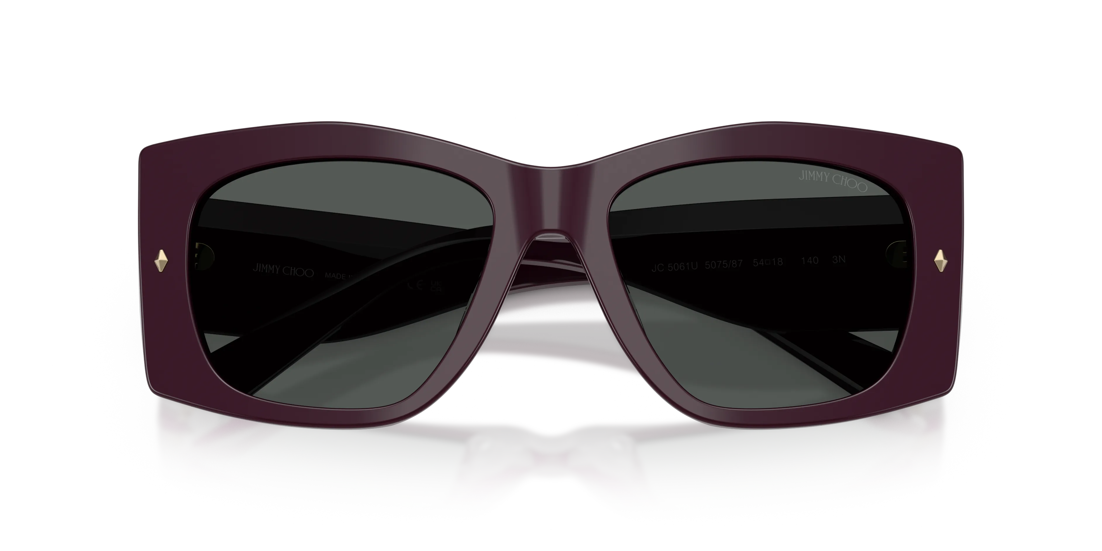 Jimmy Choo JC5061U 507587 Occhiali da sole Acetato Viola Grigio Farfalla Normale - immagine 2