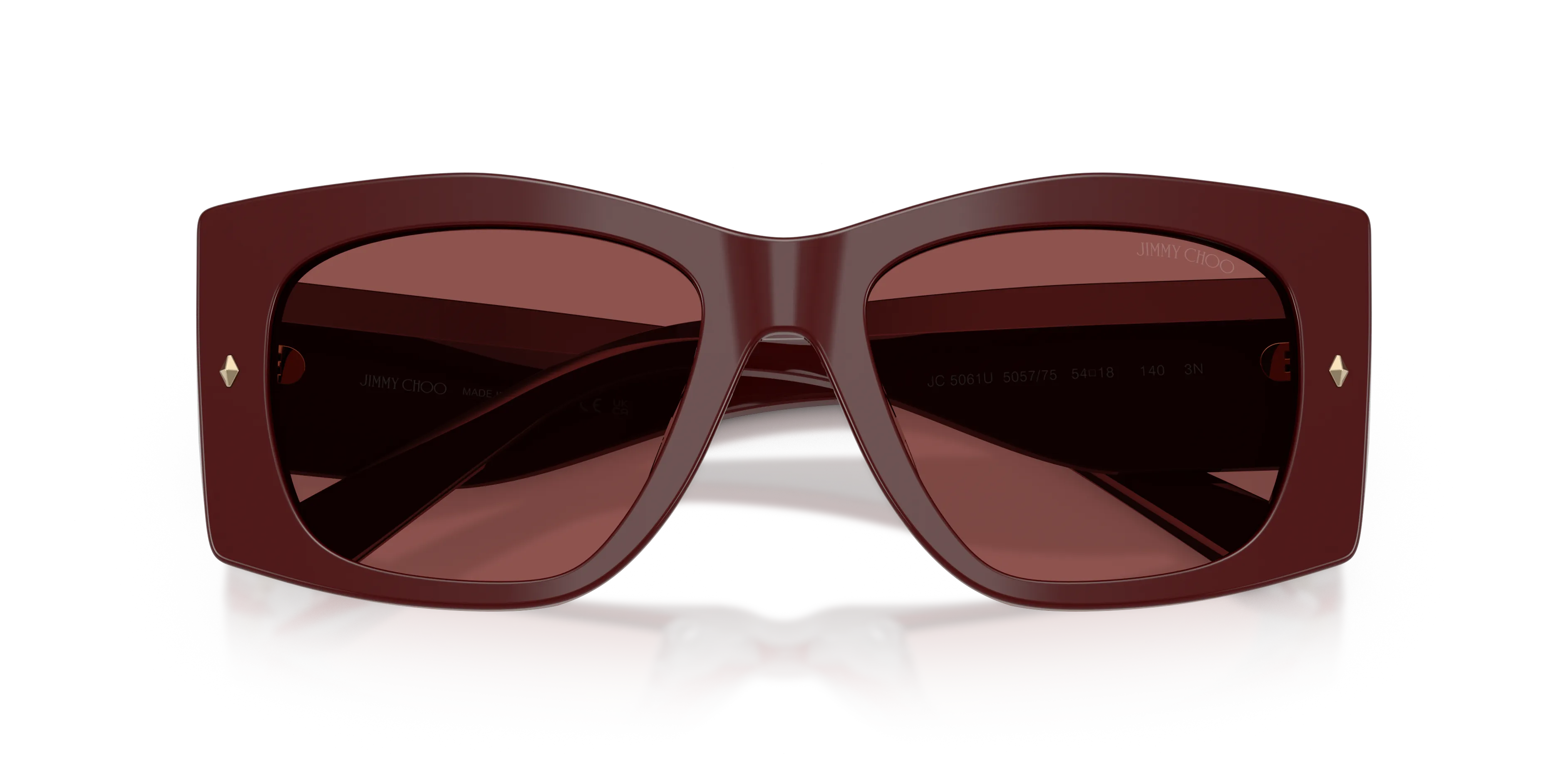 Jimmy Choo JC5061U 505775 Occhiali da sole Acetato Rosso Viola Farfalla Normale - immagine 2