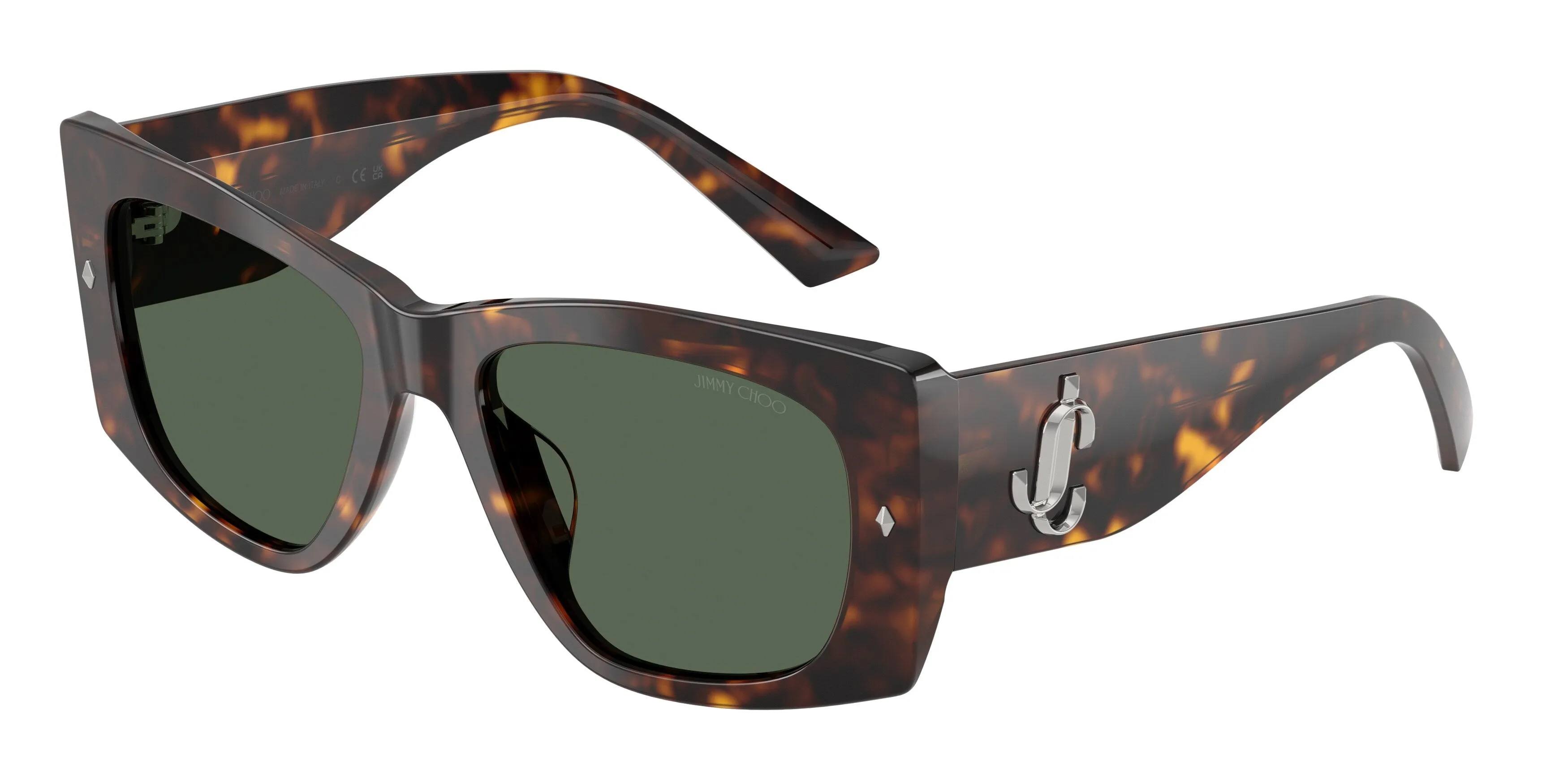 Jimmy Choo JC5061U 500271 Occhiali da sole Acetato Tartaruga Verde Farfalla Normale - immagine 1