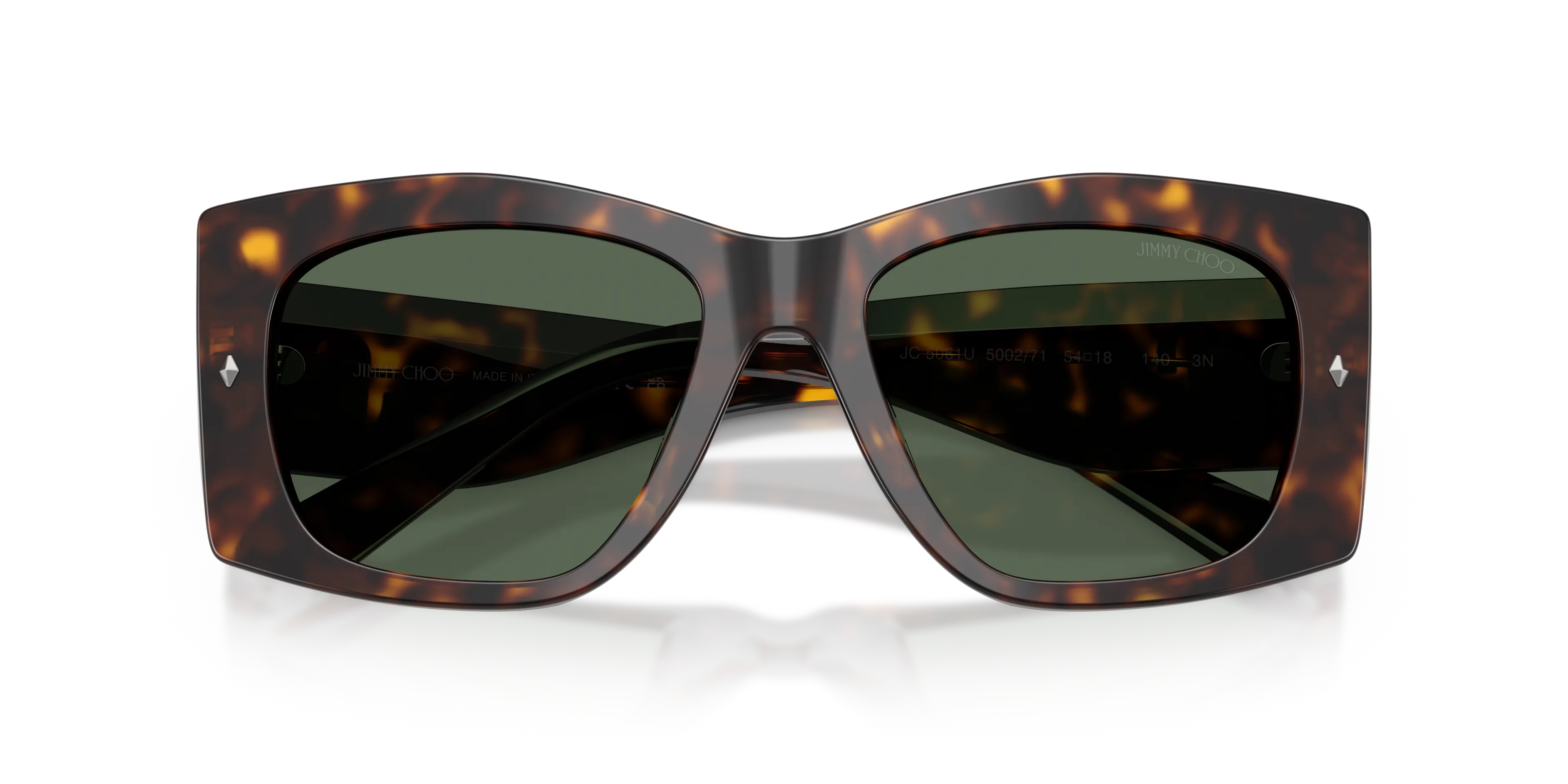 Jimmy Choo JC5061U 500271 Occhiali da sole Acetato Tartaruga Verde Farfalla Normale - immagine 2