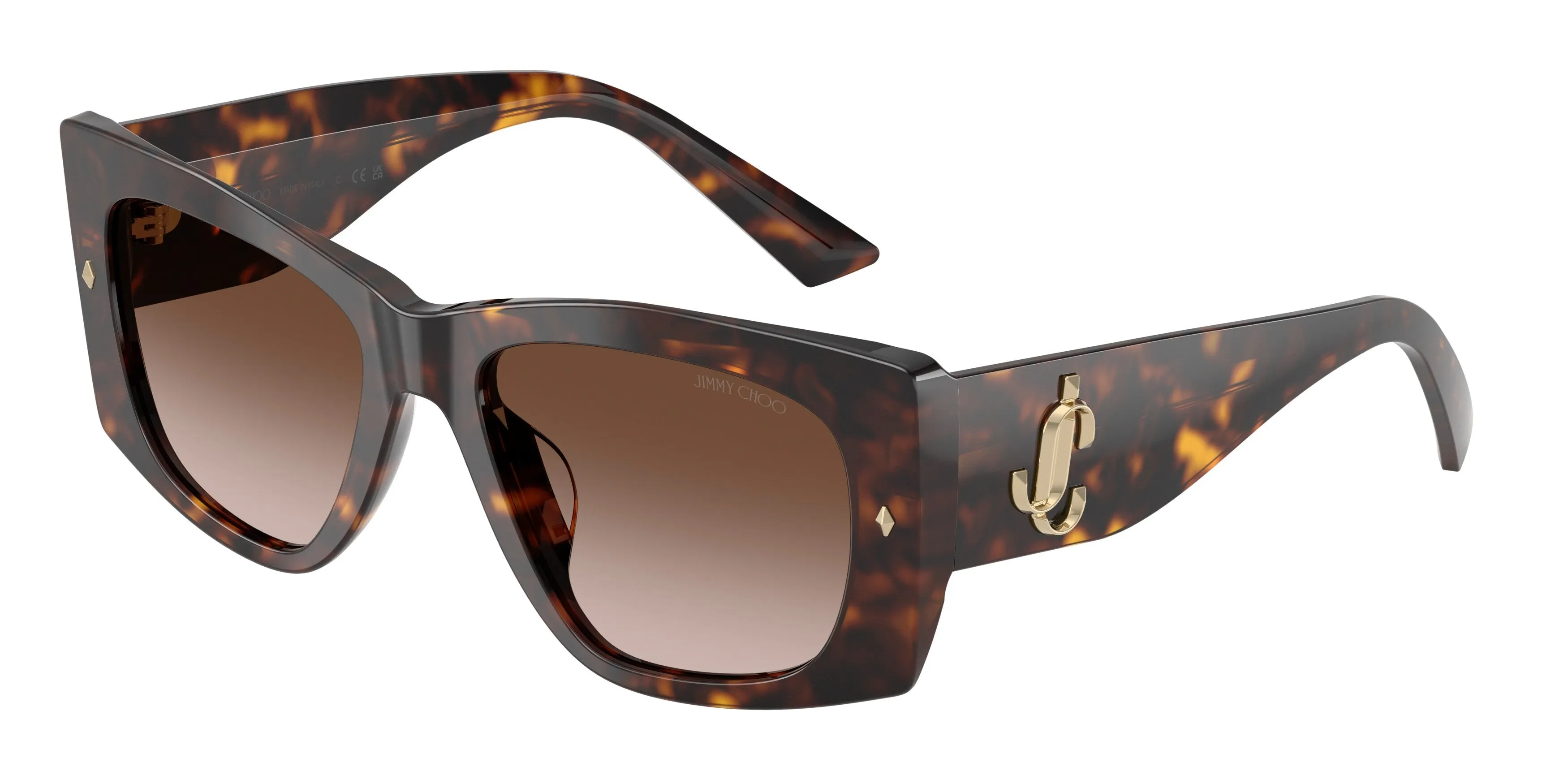 Jimmy Choo JC5061U 500213 Occhiali da sole Acetato Tartaruga Marrone Farfalla Normale Sfumato - immagine 1