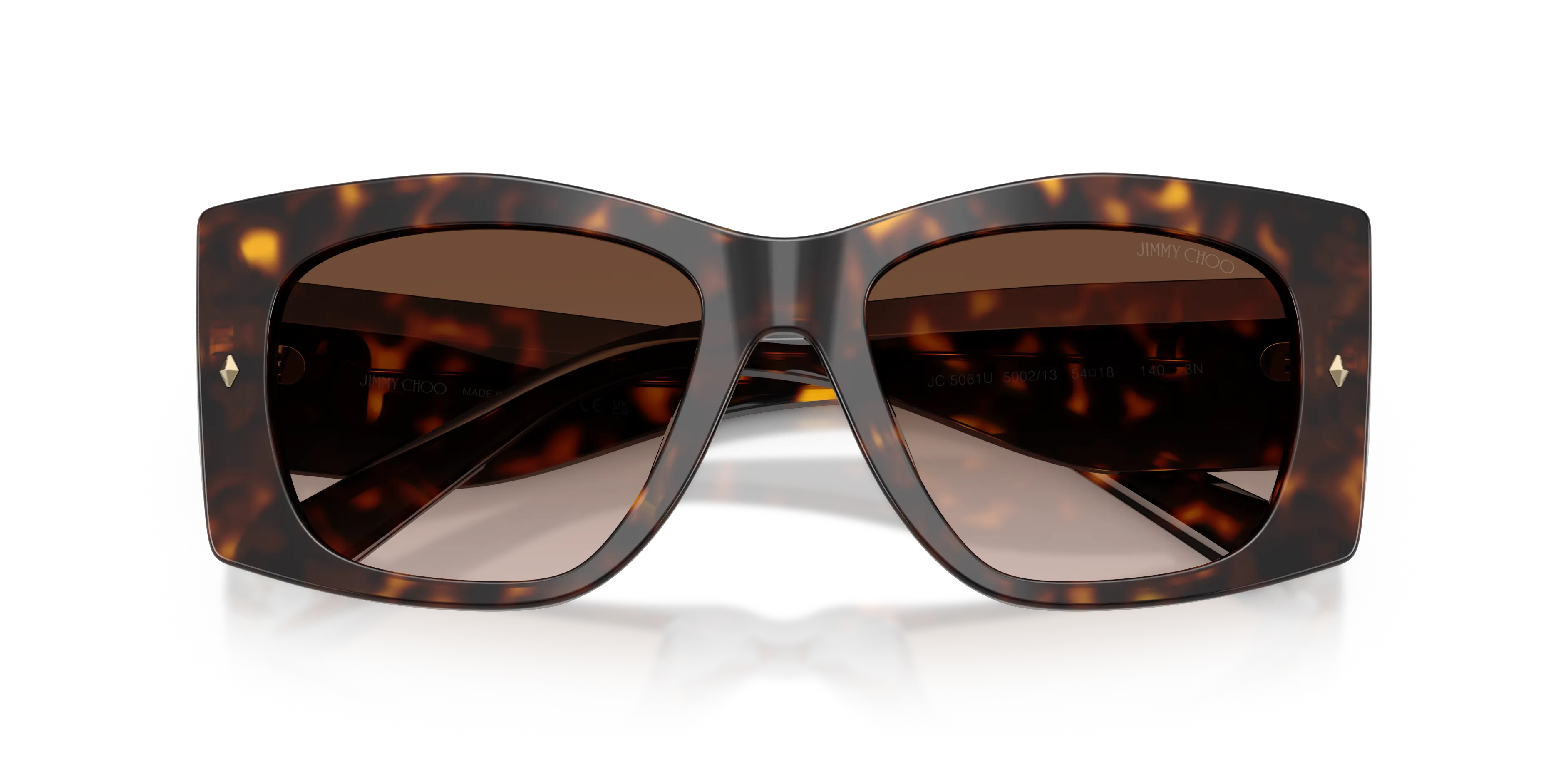 Jimmy Choo JC5061U 500213 Occhiali da sole Acetato Tartaruga Marrone Farfalla Normale Sfumato - immagine 2