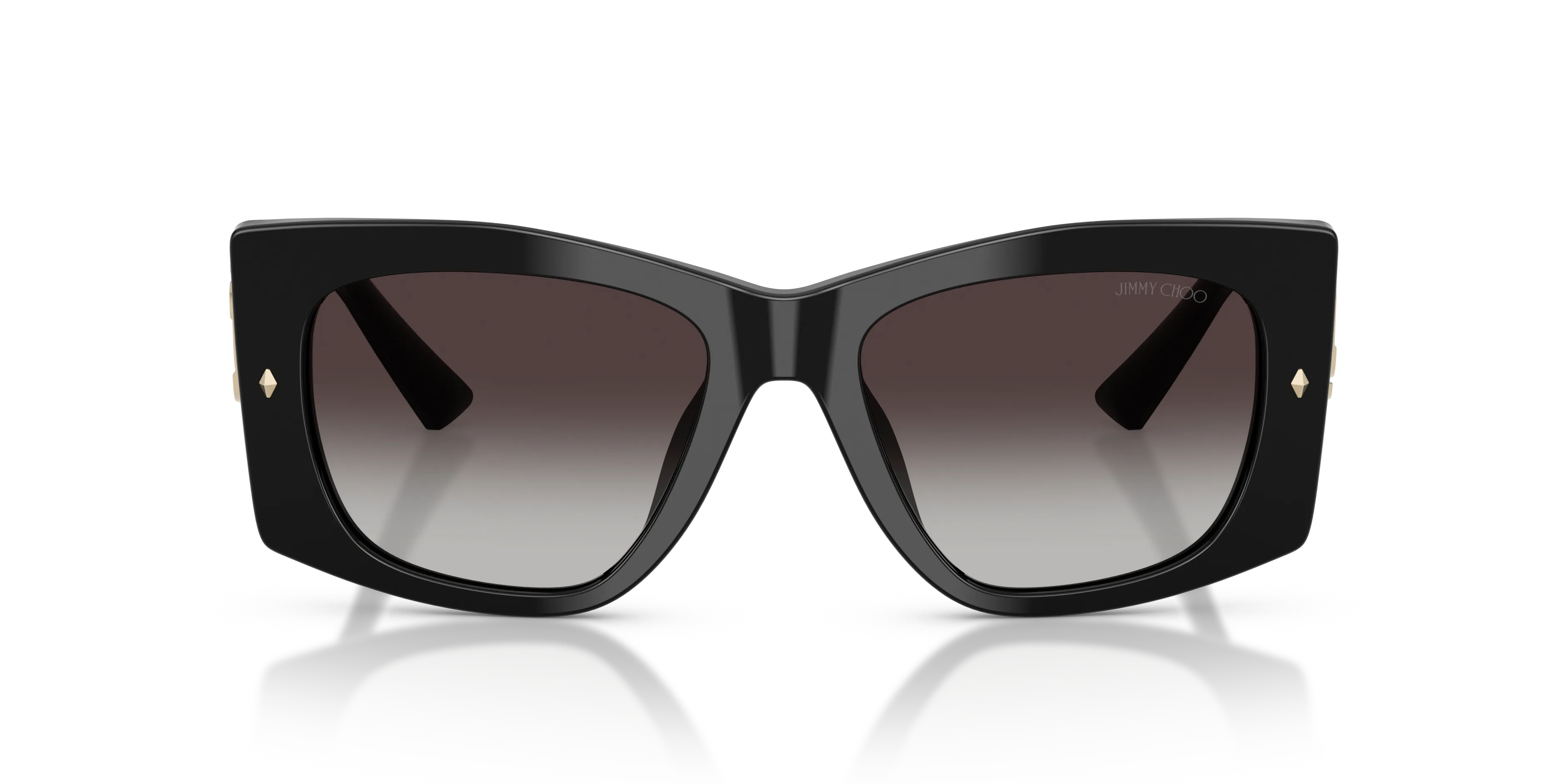 Jimmy Choo JC5061U 50008G Occhiali da sole Acetato Nero Grigio Farfalla Normale Sfumato - immagine 3