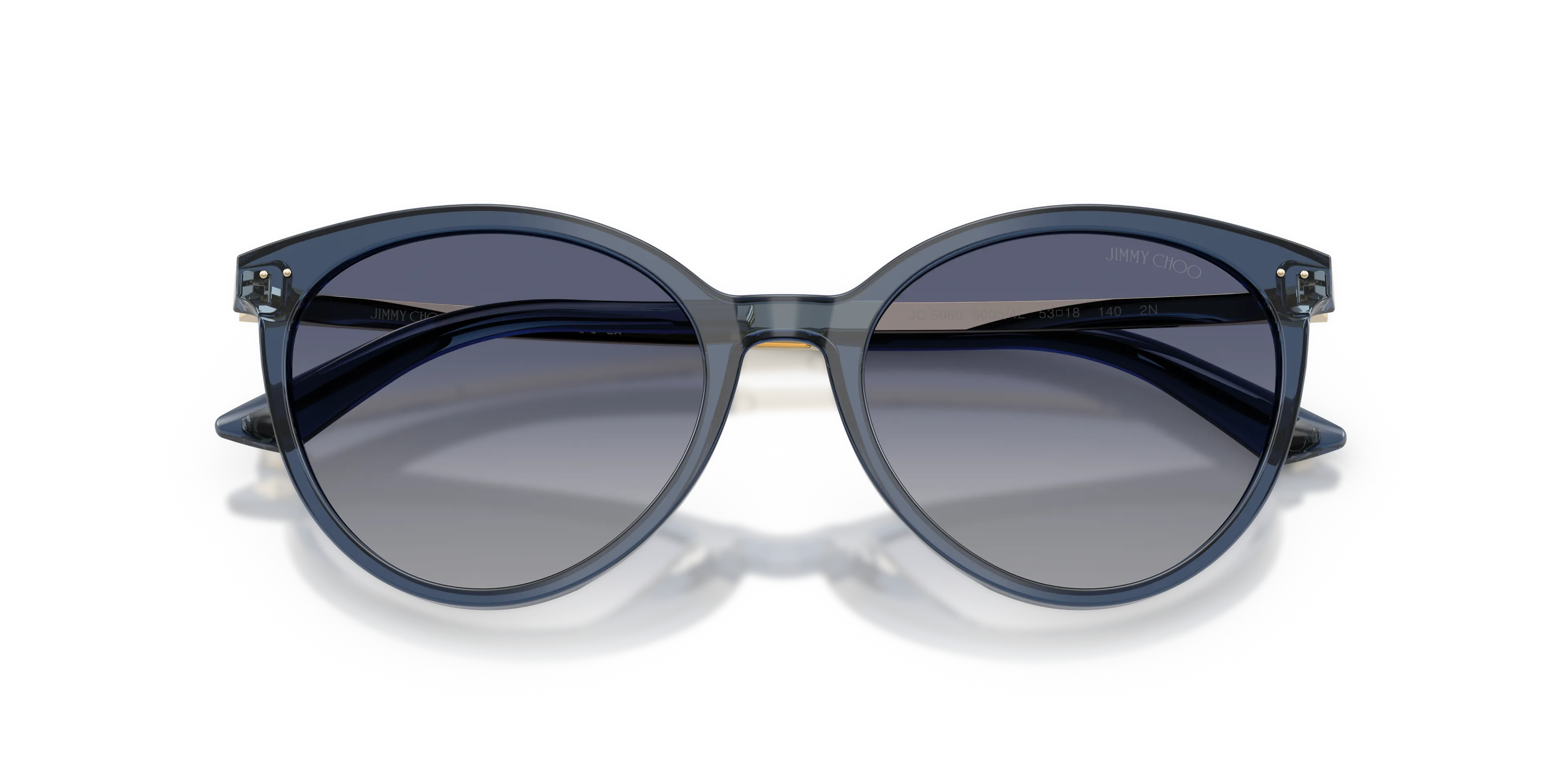 Jimmy Choo JC5060 50354L Occhiali da sole Acetato Blu Grigio Pantos Normale Sfumato - immagine 2
