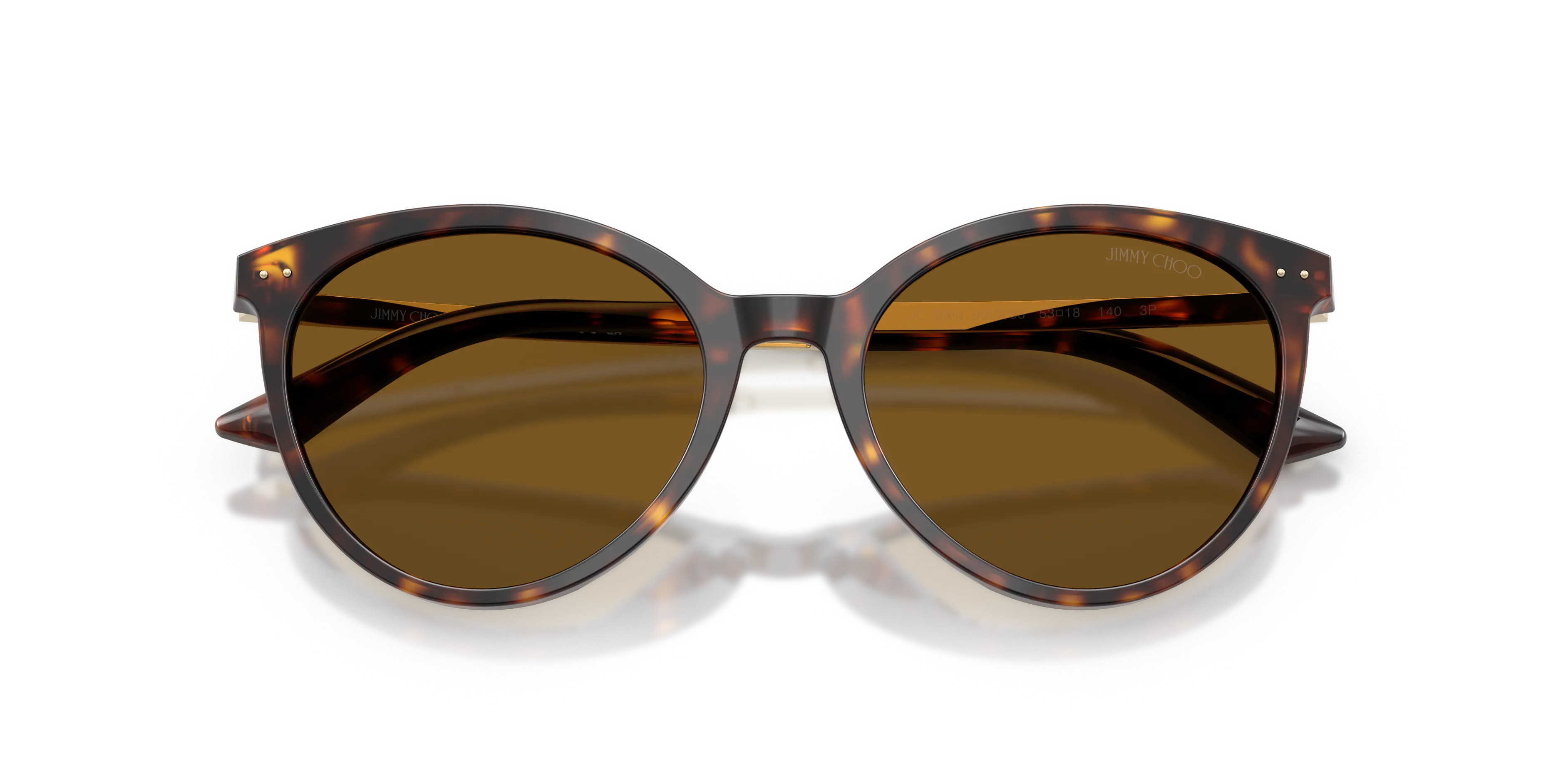 Jimmy Choo JC5060 500283 Occhiali da sole Acetato Tartaruga Marrone Pantos Polarizzata - immagine 2