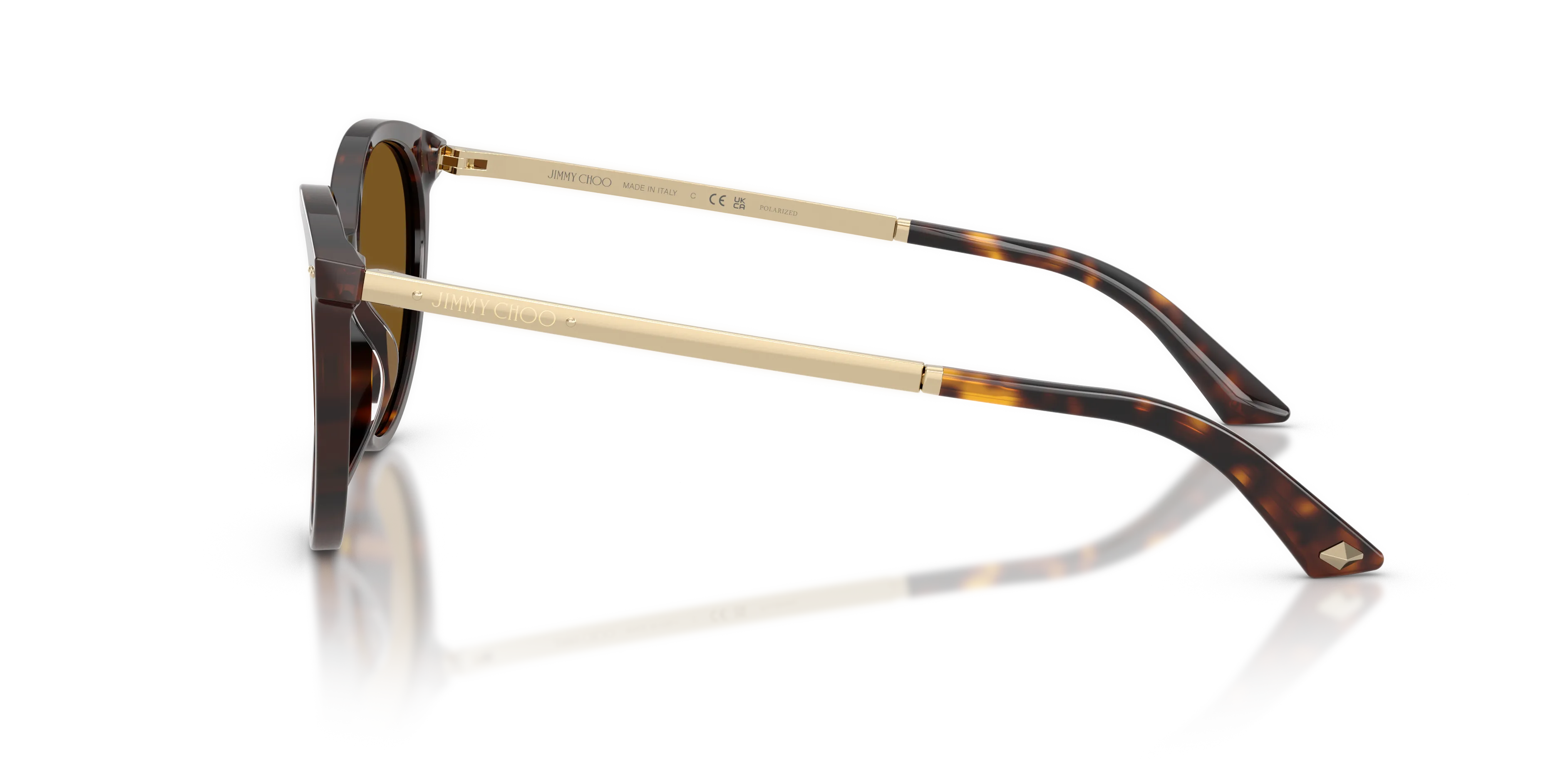 Jimmy Choo JC5060 500283 Occhiali da sole Acetato Tartaruga Marrone Pantos Polarizzata - immagine 4
