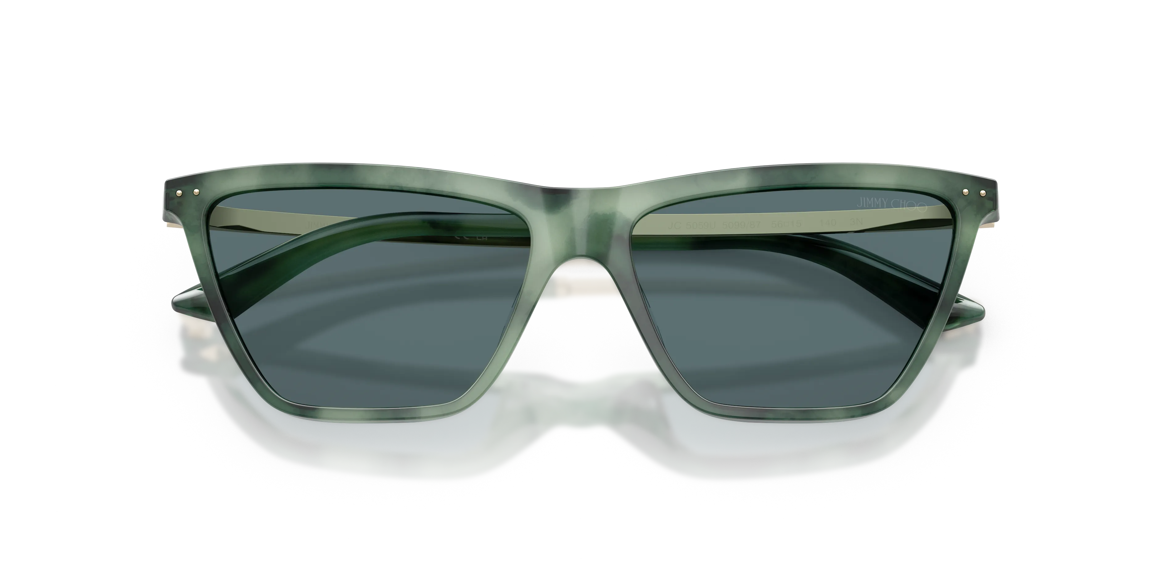 Jimmy Choo JC5059U 509987 Occhiali da sole Acetato Verde Grigio Cat Eye Normale - immagine 2
