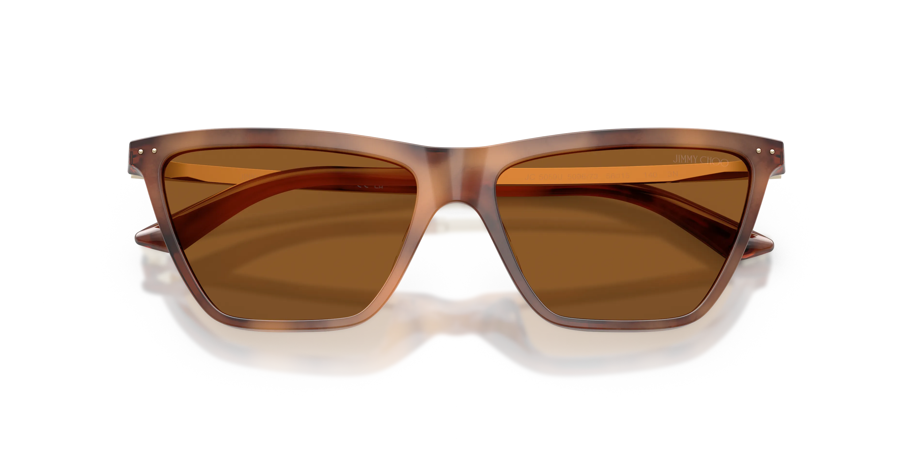 Jimmy Choo JC5059U 509673 Occhiali da sole Acetato Marrone Marrone Cat Eye Normale - immagine 2