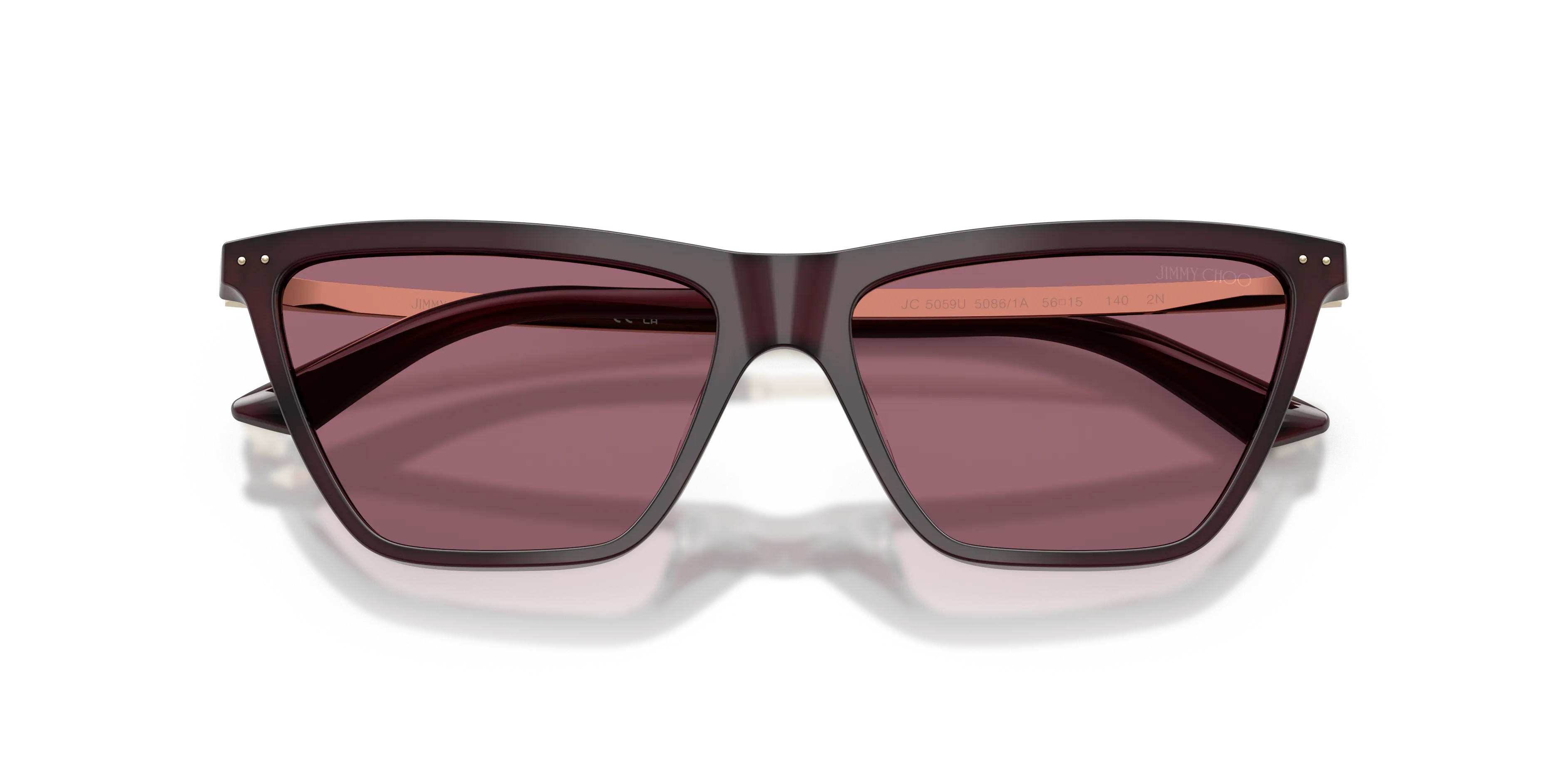 Jimmy Choo JC5059U 50861A Occhiali da sole Acetato Viola Viola Cat Eye Normale - immagine 2