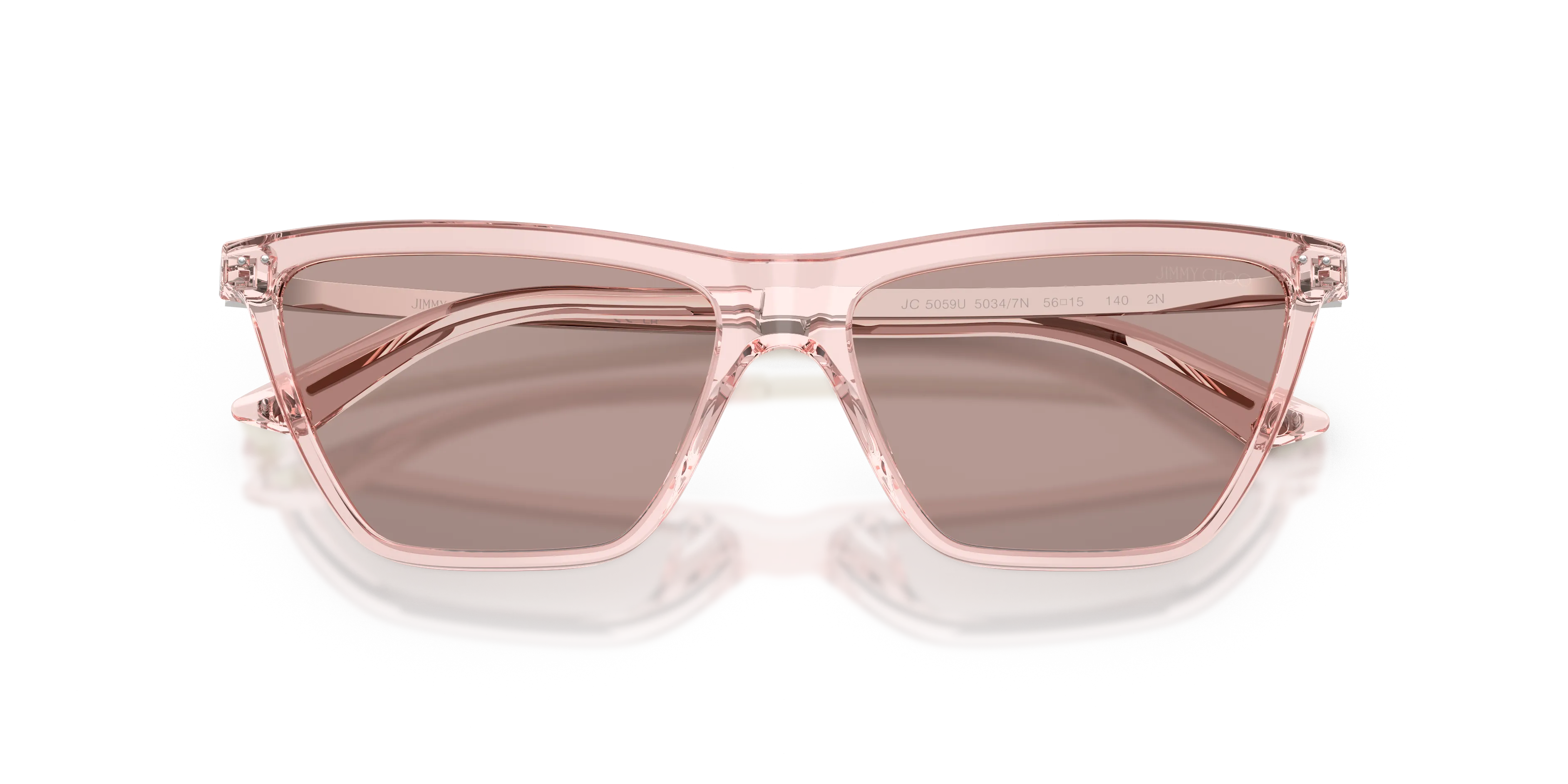 Jimmy Choo JC5059U 50347N Occhiali da sole Acetato Rosa Marrone Cat Eye Normale - immagine 2