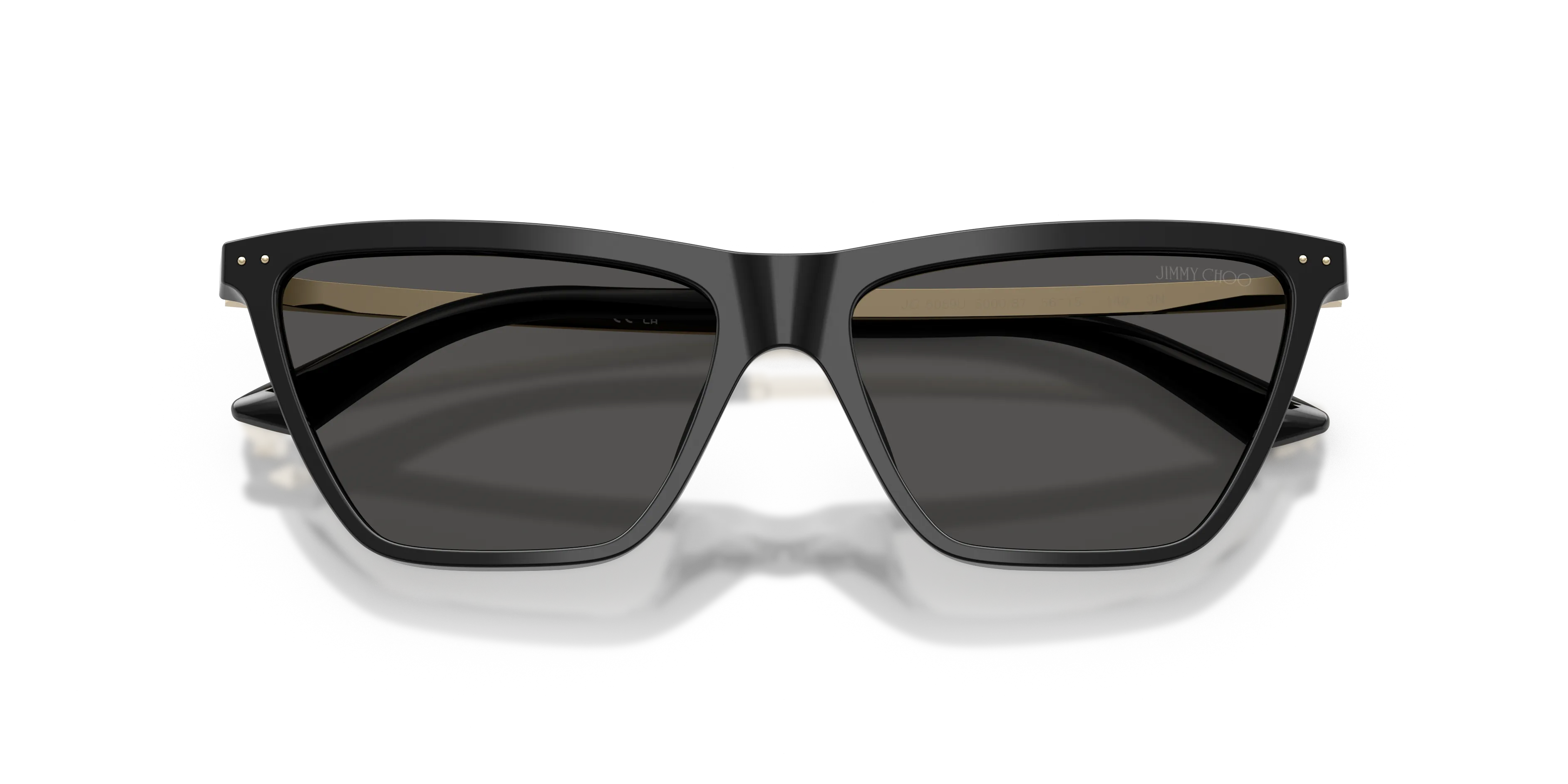 Jimmy Choo JC5059U 500087 Occhiali da sole Acetato Nero Grigio Cat Eye Normale - immagine 2