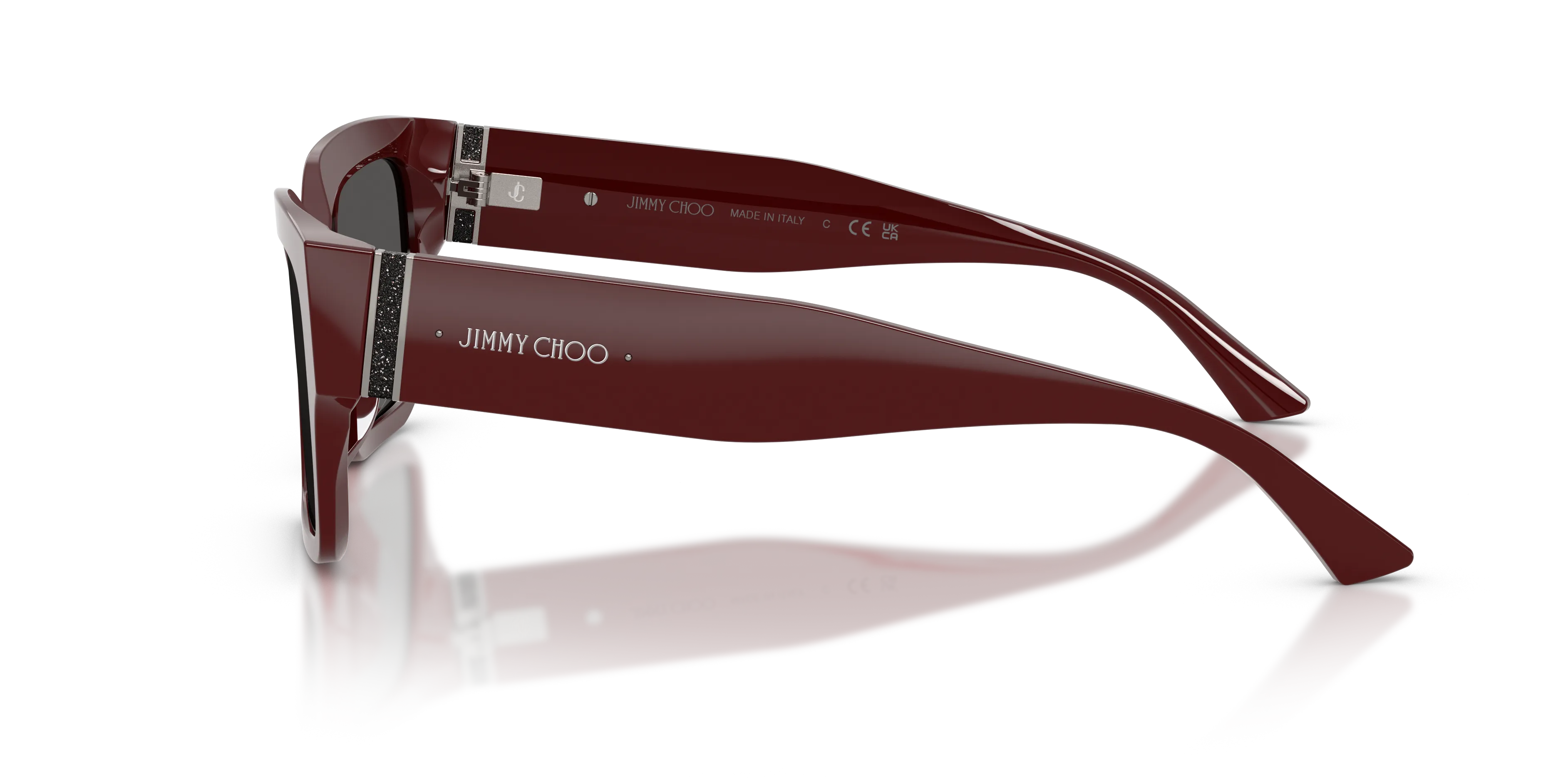 Jimmy Choo JC5058JU 505787 Occhiali da sole Acetato Rosso Grigio Squadrata Normale - immagine 4
