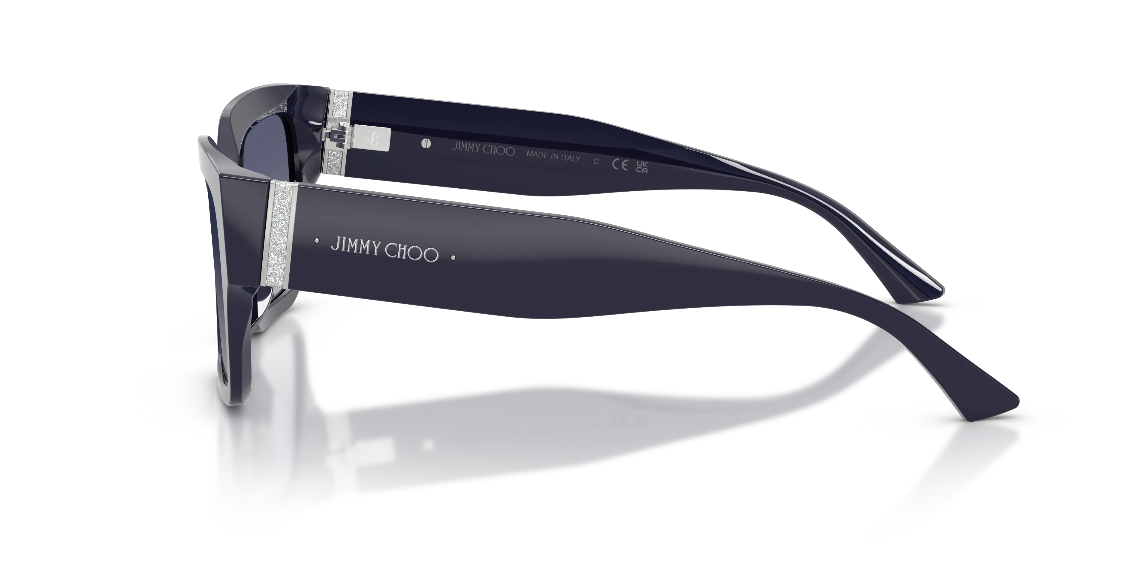 Jimmy Choo JC5058JU 50164L Occhiali da sole Acetato Blu Grigio Squadrata Normale Sfumato - immagine 4