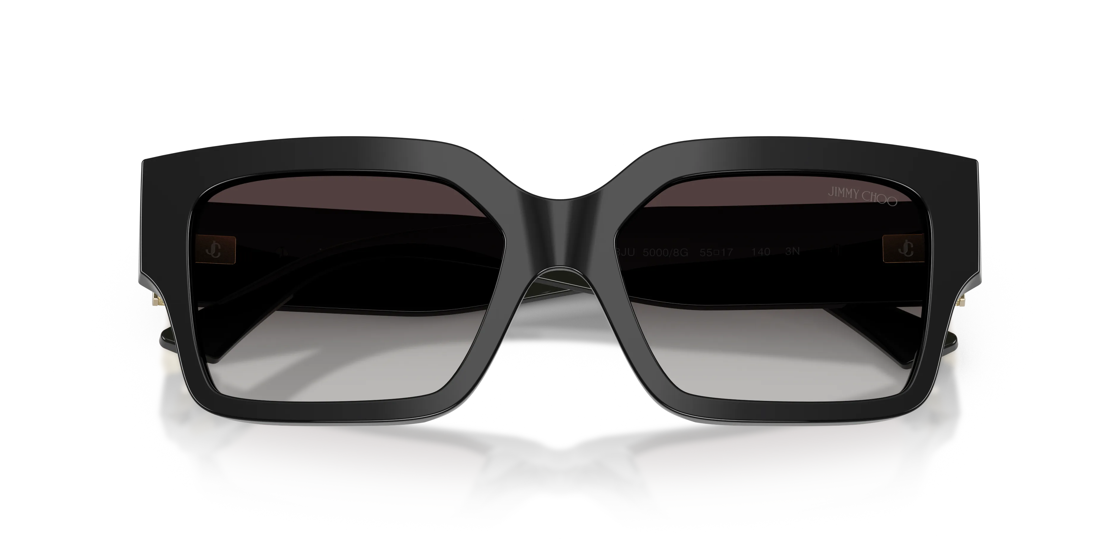 Jimmy Choo JC5058JU 50008G Occhiali da sole Acetato Nero Grigio Squadrata Normale Sfumato - immagine 2