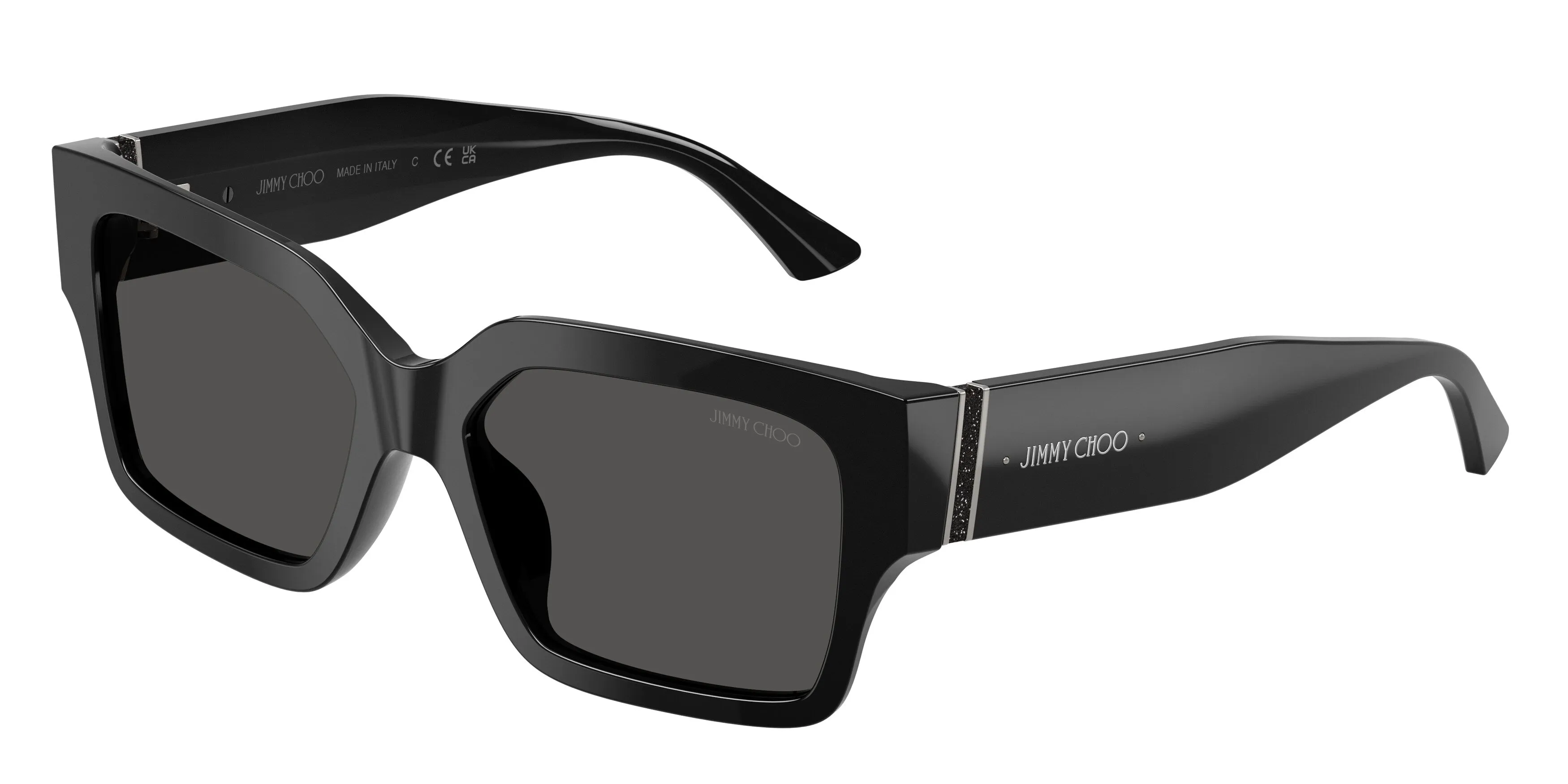 Jimmy Choo JC5058JU 500087 Occhiali da sole Acetato Nero Grigio Squadrata Normale - immagine 1