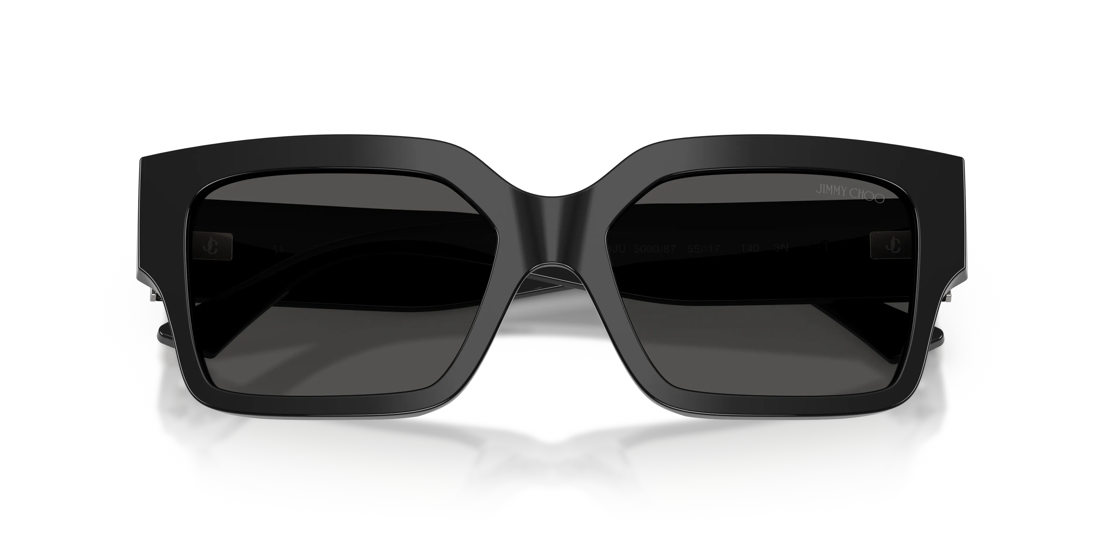 Jimmy Choo JC5058JU 500087 Occhiali da sole Acetato Nero Grigio Squadrata Normale - immagine 2