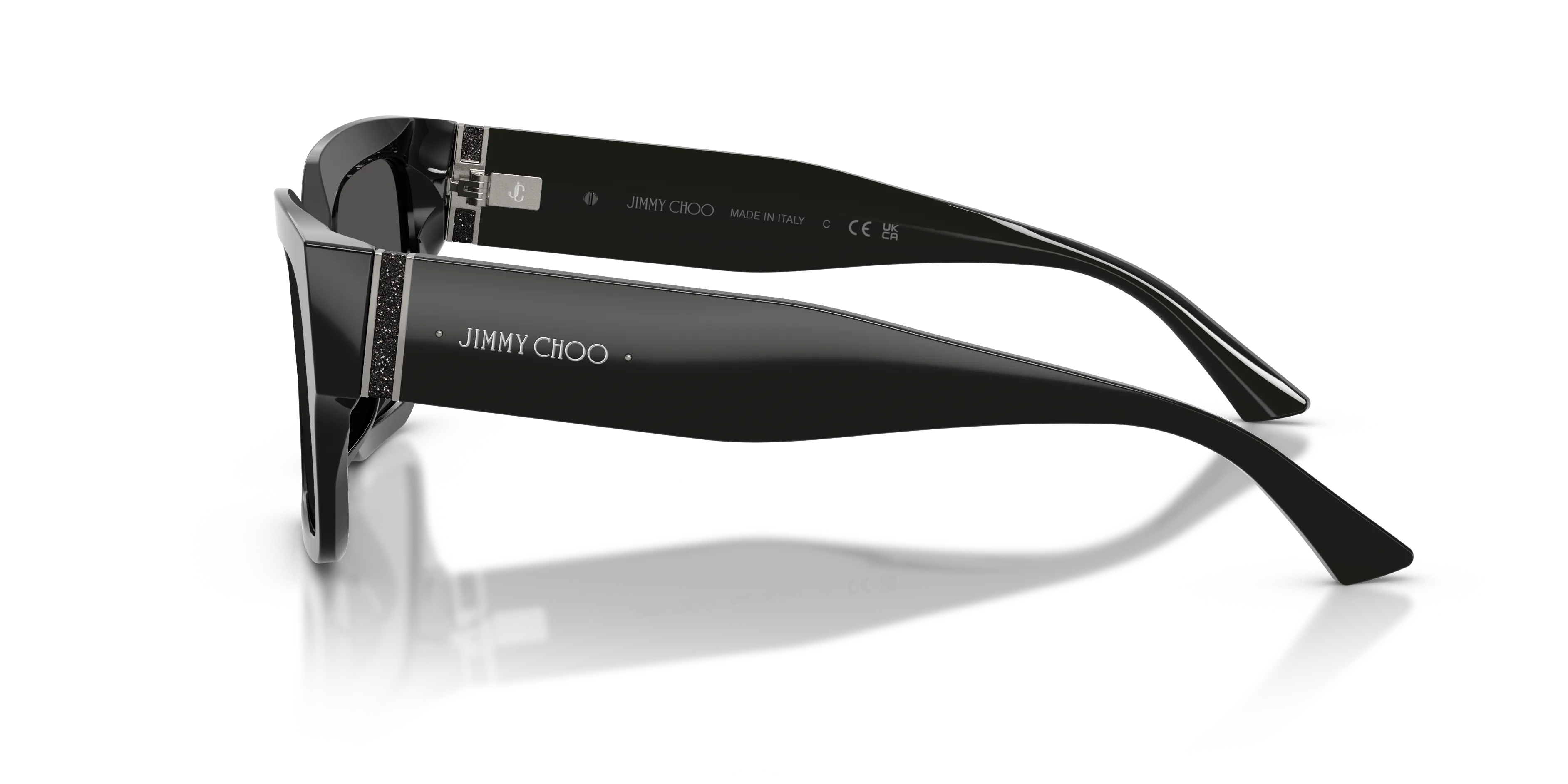 Jimmy Choo JC5058JU 500087 Occhiali da sole Acetato Nero Grigio Squadrata Normale - immagine 4