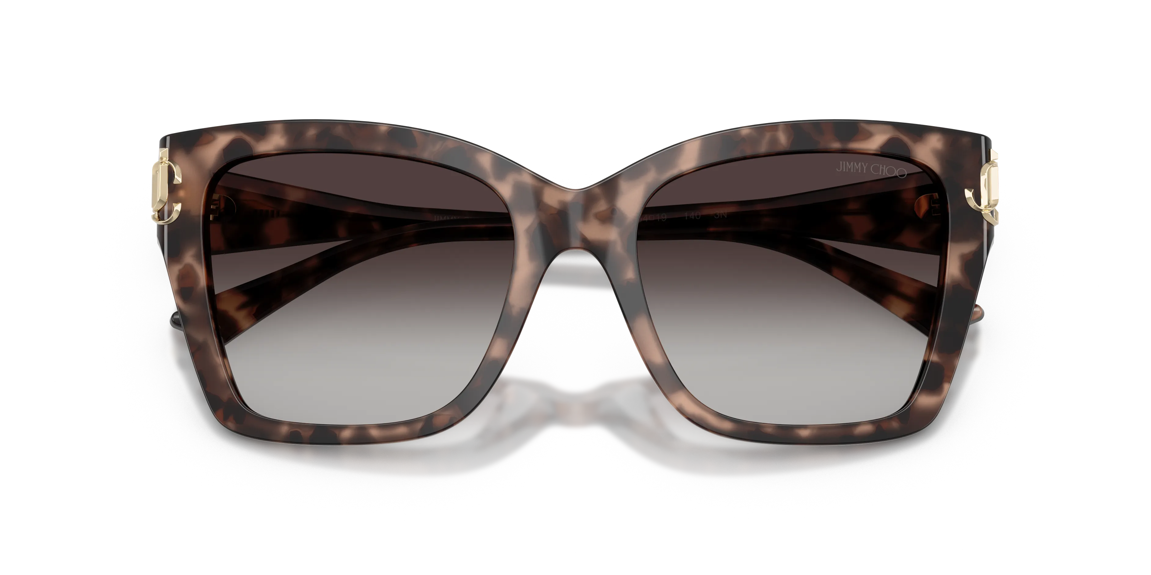 Jimmy Choo JC5012 50708G Occhiali da sole Acetato Tartaruga Grigio Squadrata Normale Sfumato - immagine 2
