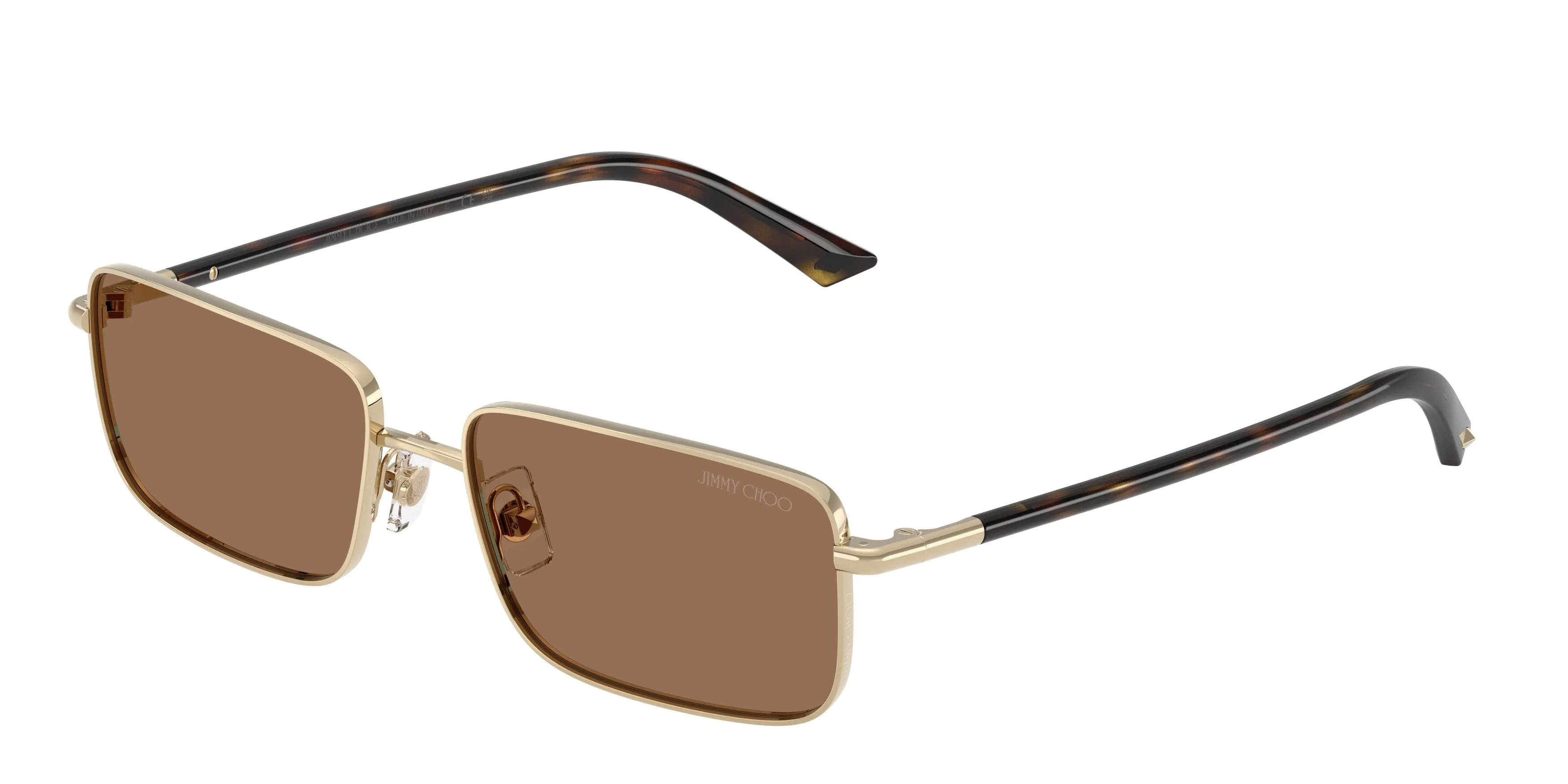 Jimmy Choo JC4027 300673 Occhiali da sole Metallo Oro Marrone Squadrata Normale - immagine 1