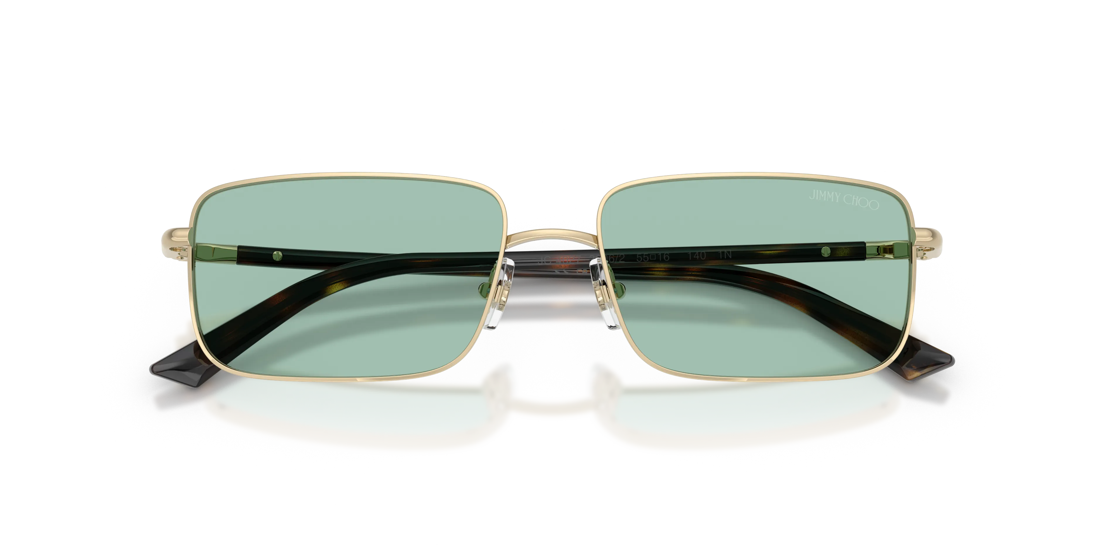 Jimmy Choo JC4027 3006/2 Occhiali da sole Metallo Oro Verde Squadrata Normale - immagine 2