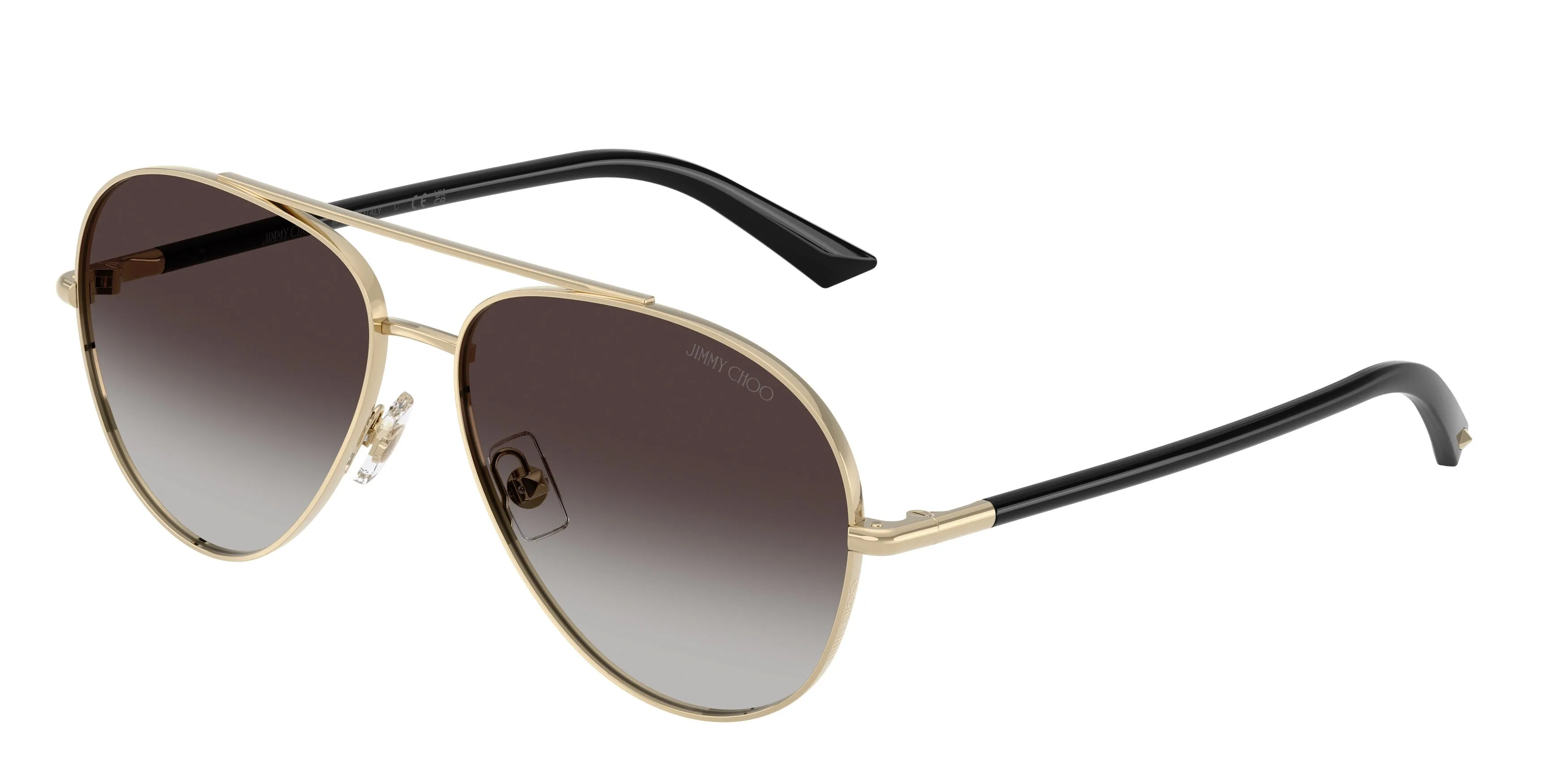 Jimmy Choo JC4026 30068G Occhiali da sole Metallo Oro Grigio Pilot Normale Sfumato - immagine 1