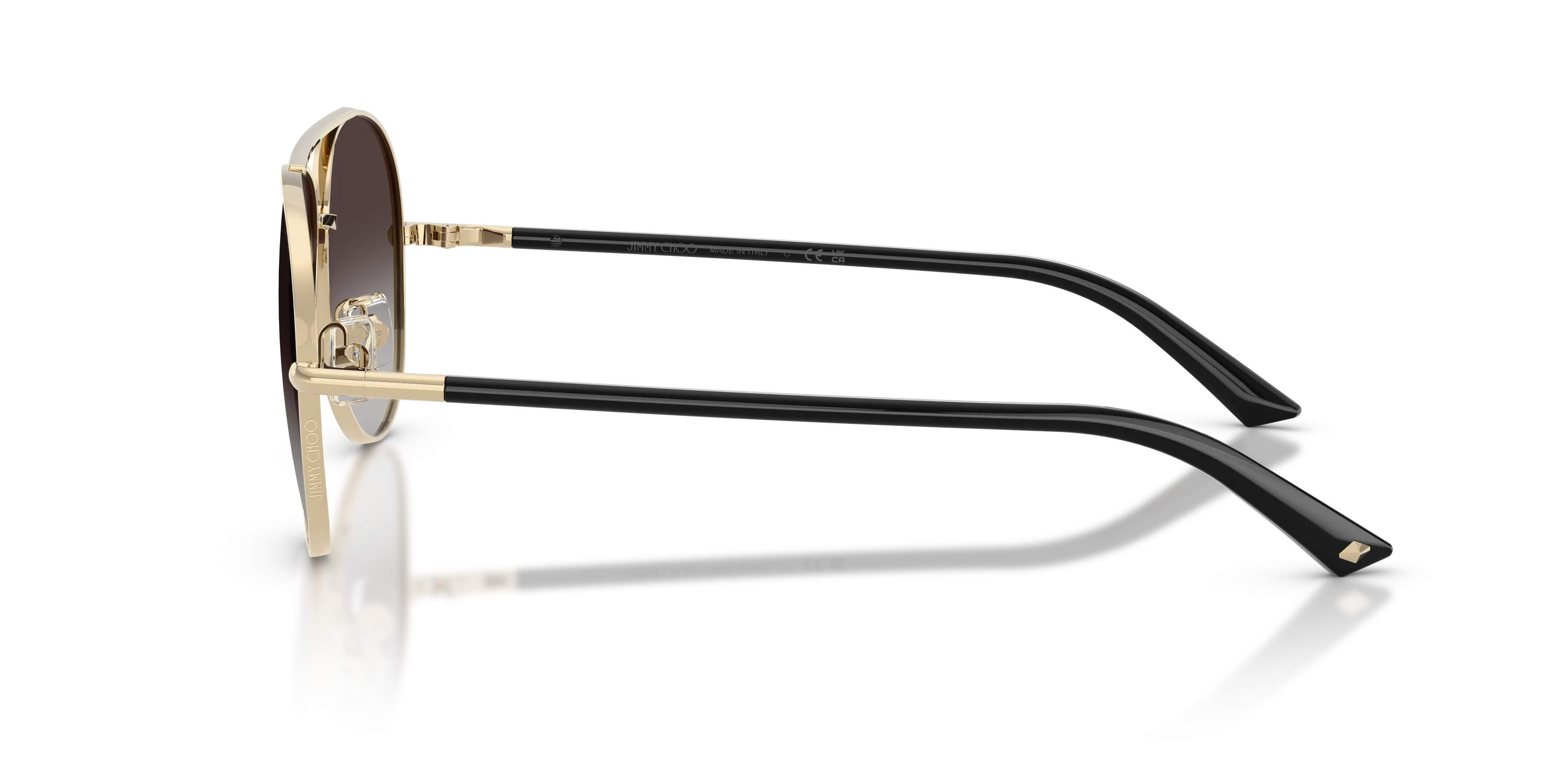 Jimmy Choo JC4026 30068G Occhiali da sole Metallo Oro Grigio Pilot Normale Sfumato - immagine 4