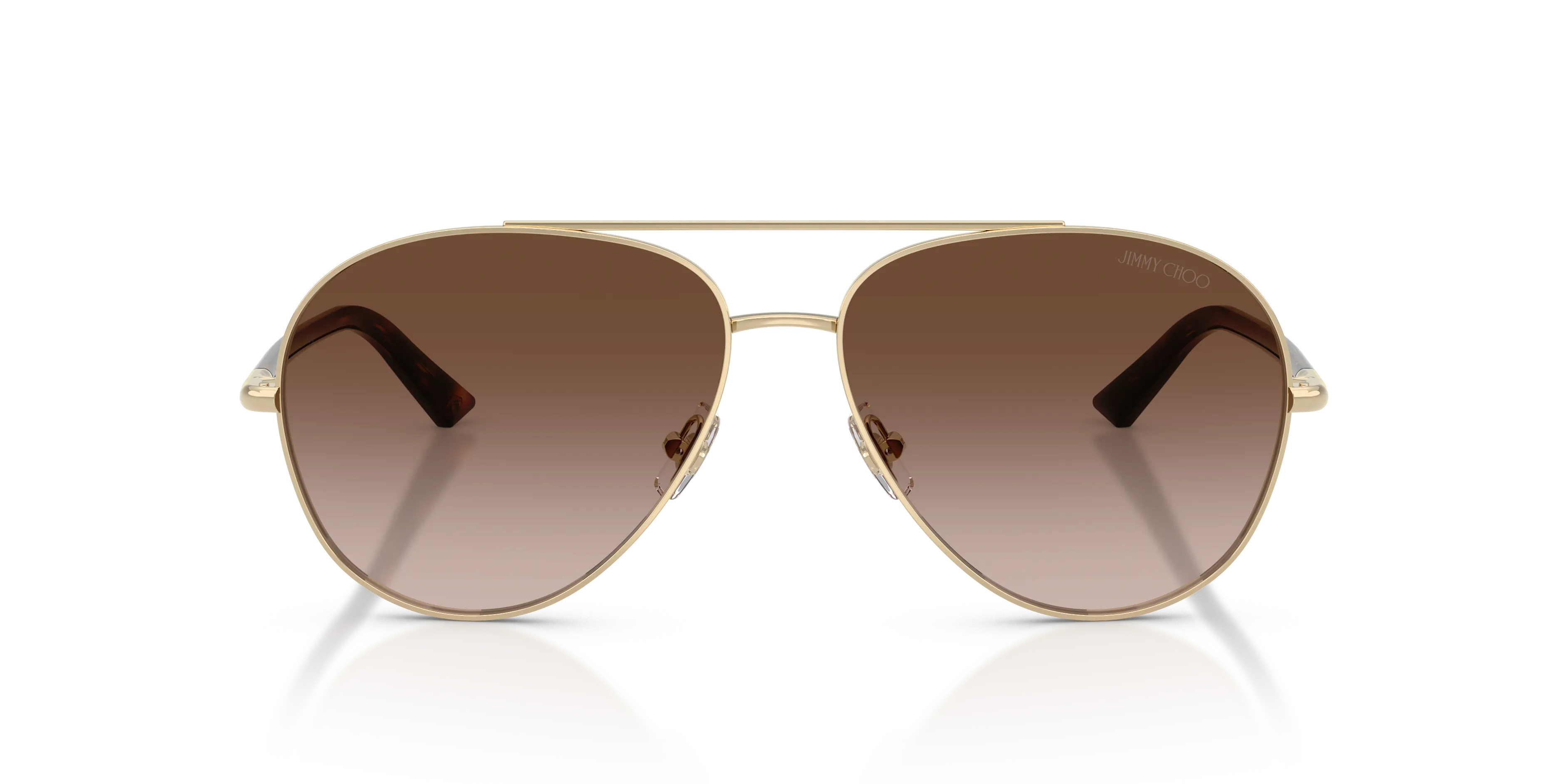 Jimmy Choo JC4026 300613 Occhiali da sole Metallo Oro Marrone Pilot Normale Sfumato - immagine 3