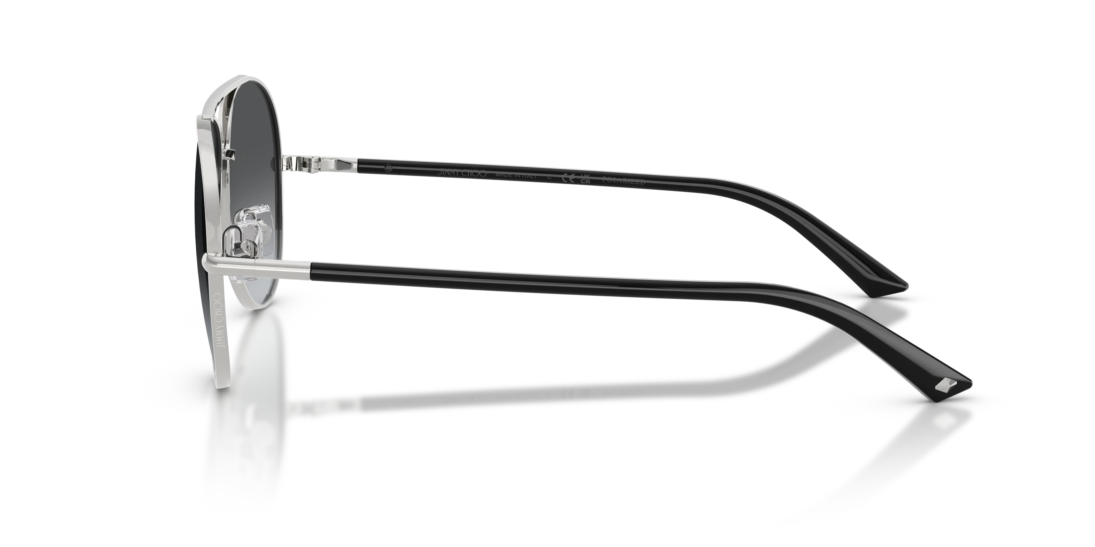 Jimmy Choo JC4026 3002T3 Occhiali da sole Metallo Argento Grigio Pilot Polarizzata - immagine 4