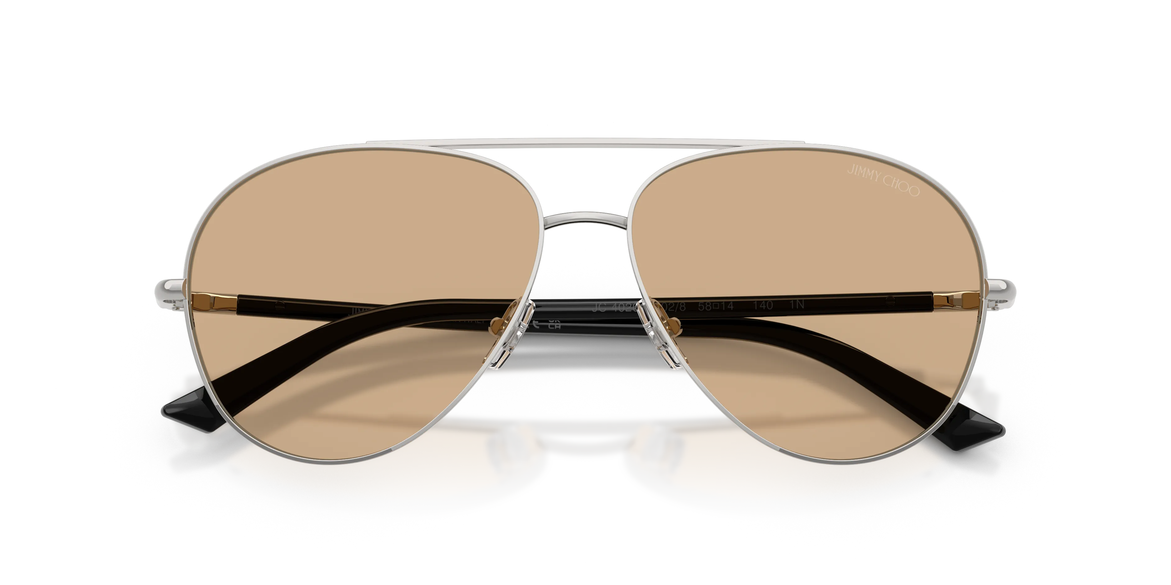 Jimmy Choo JC4026 3002/8 Occhiali da sole Metallo Argento Giallo Pilot Normale - immagine 2